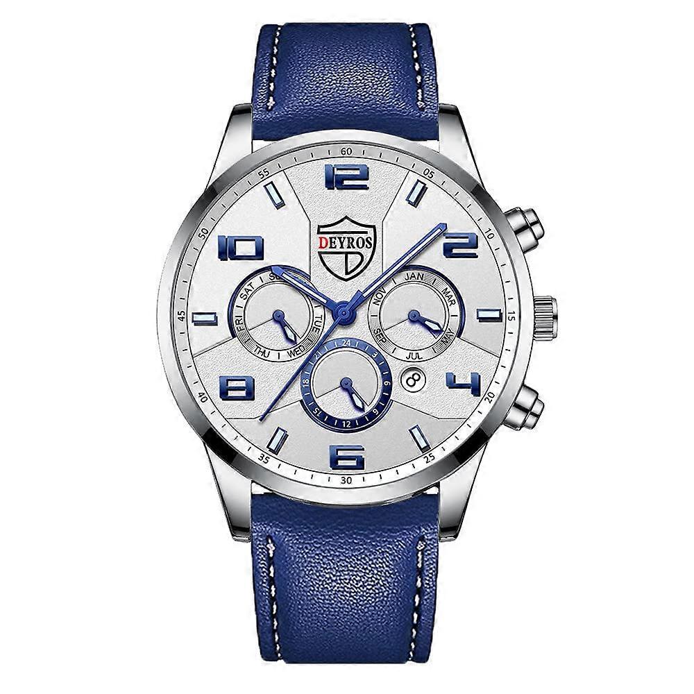 24 Hour Watches for Men Analog Quartz Business Casual Wristwatch Date Display One Size Fashionable Design