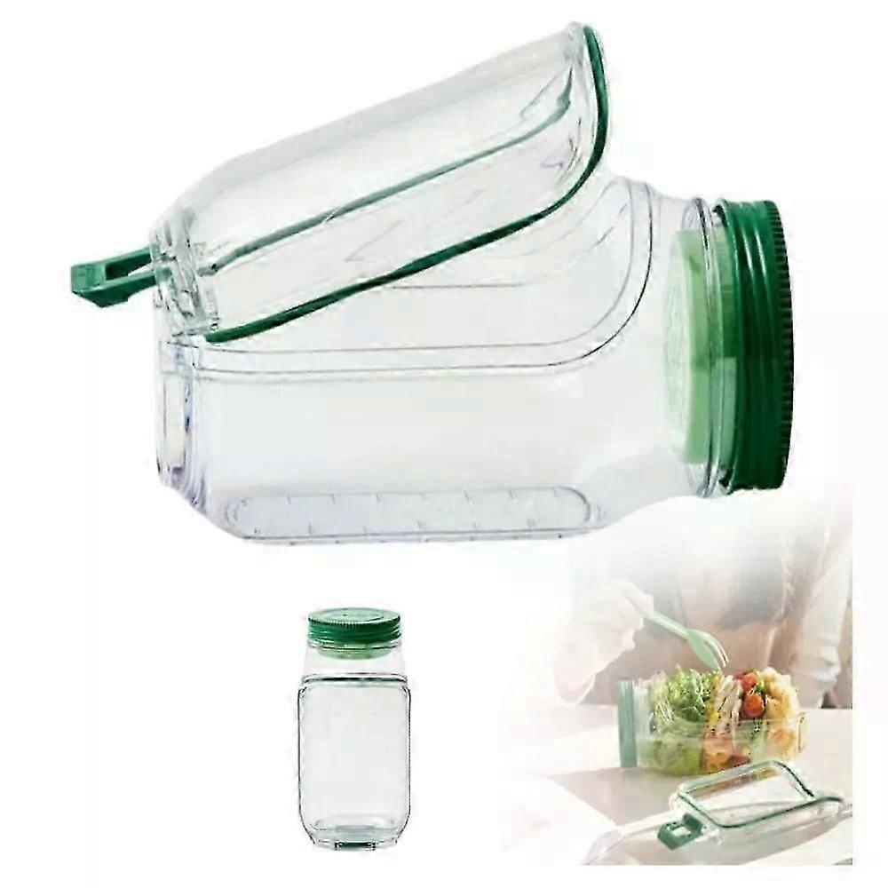 Portable Plastic Salad Pod All-In-One Container with Leak Proof Oats Container Reusable Keep it Fresh Fresh Salad Bowl Meal Prep