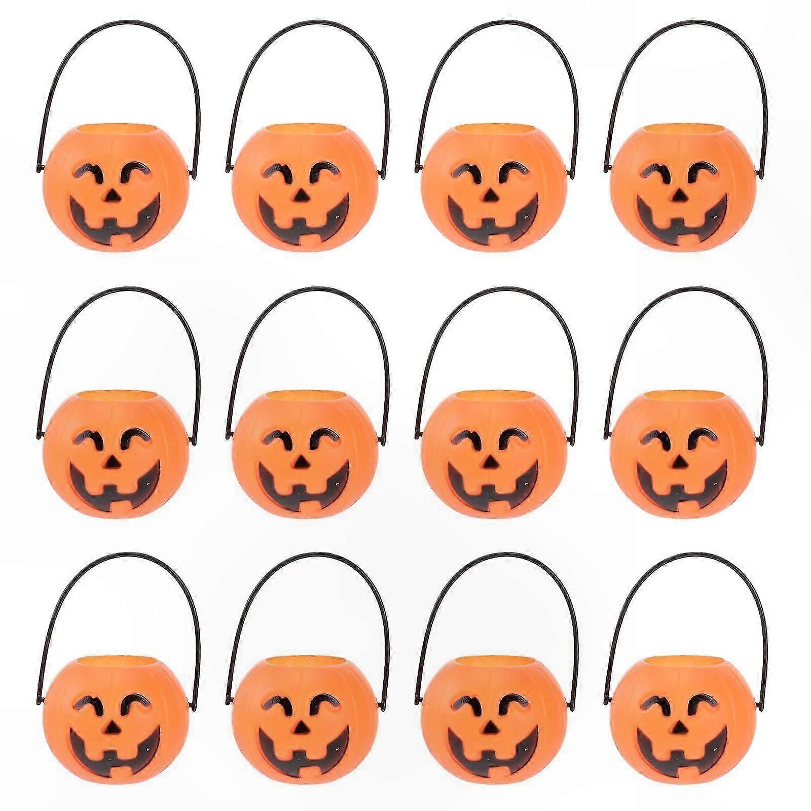 Halloween Mini Pumpkin Buckets Candy Holders for Kids