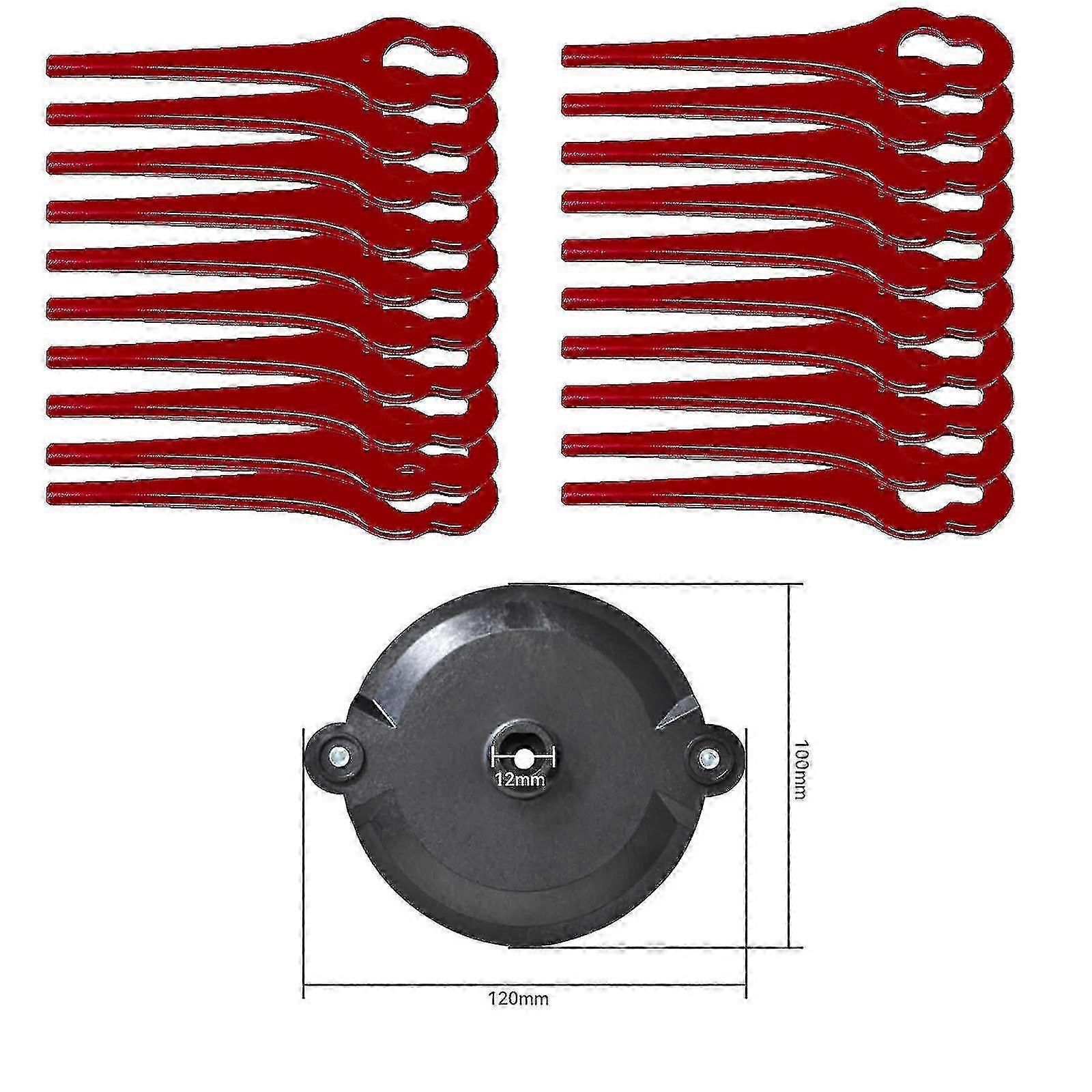 Parkside Prta 20 用プラスチックブレードと芝刈り機カッターヘッド - Lidl 芝刈り機ガーデンツール - CDSX (20 個入り)