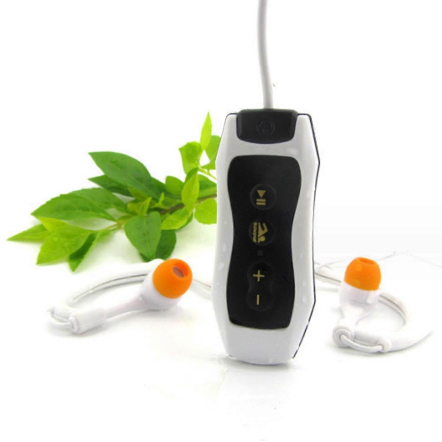 MP3 Music Player Headband For Swimming Waterproof IP68 HiFi Sound USB 2.0 Rechargeable Clip White