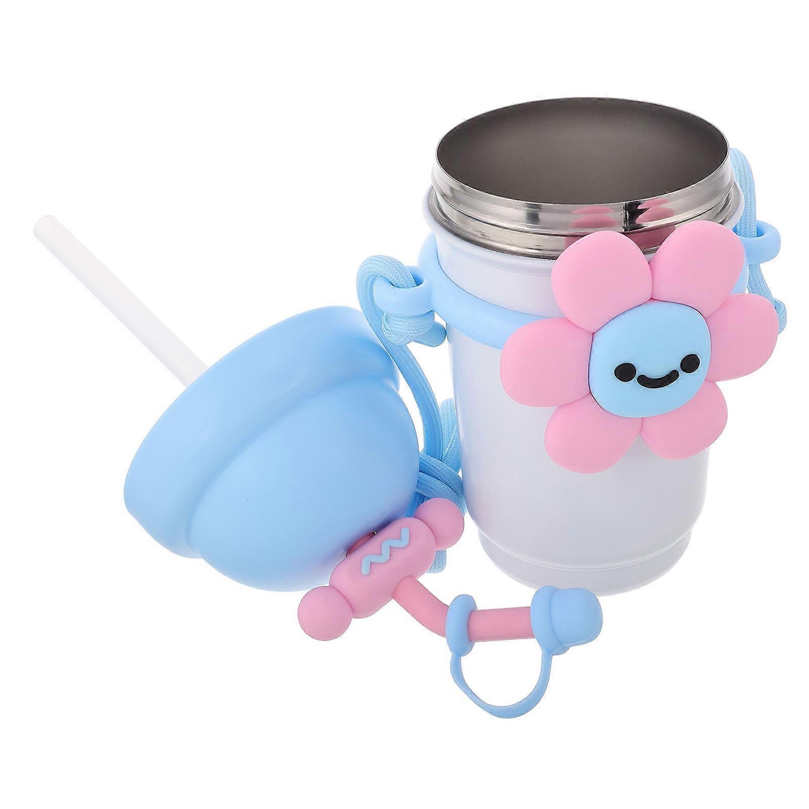 Portable Car Cup with Straw for Drink Multi Color Stainless Steel Silicone Insulation Keeps Hot or