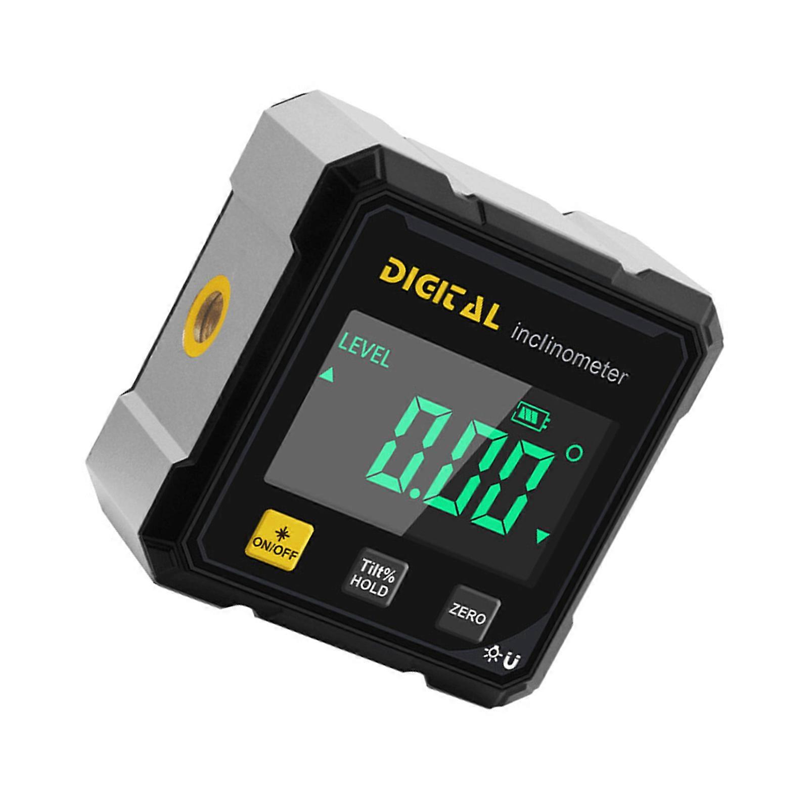 Shockproof Digital Inclinometer Protractor 4 Way Magnetic Base ±0.1° Accuracy Industrial Measuring Tool for Metalworking Multicolor