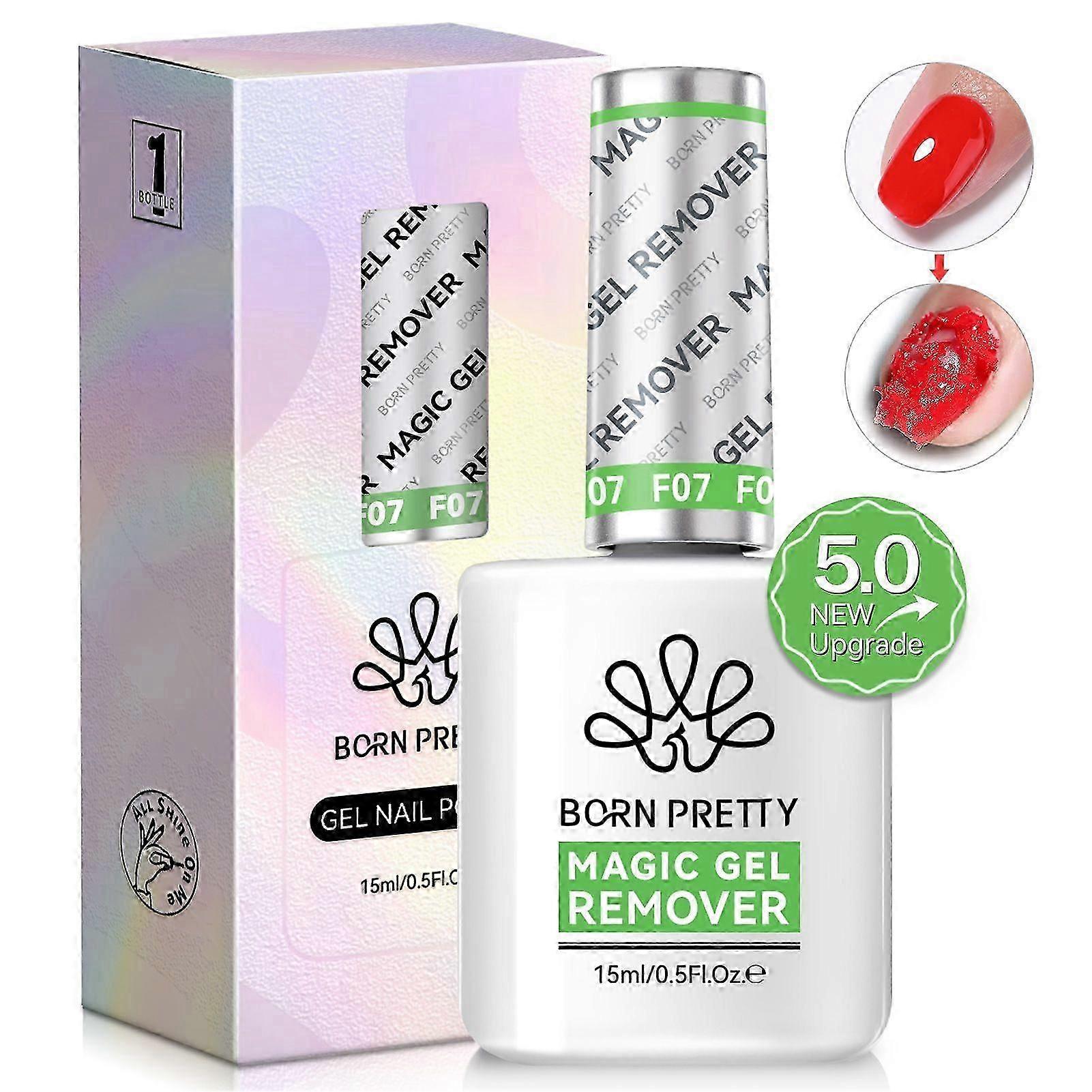 Magic Gel Nail Polish Remover with New Upgraded Gentle Formula,Faster & Easier & Cleaner & Safer Professional Nail Polish Remover In 3-5 Minutes,No Ne