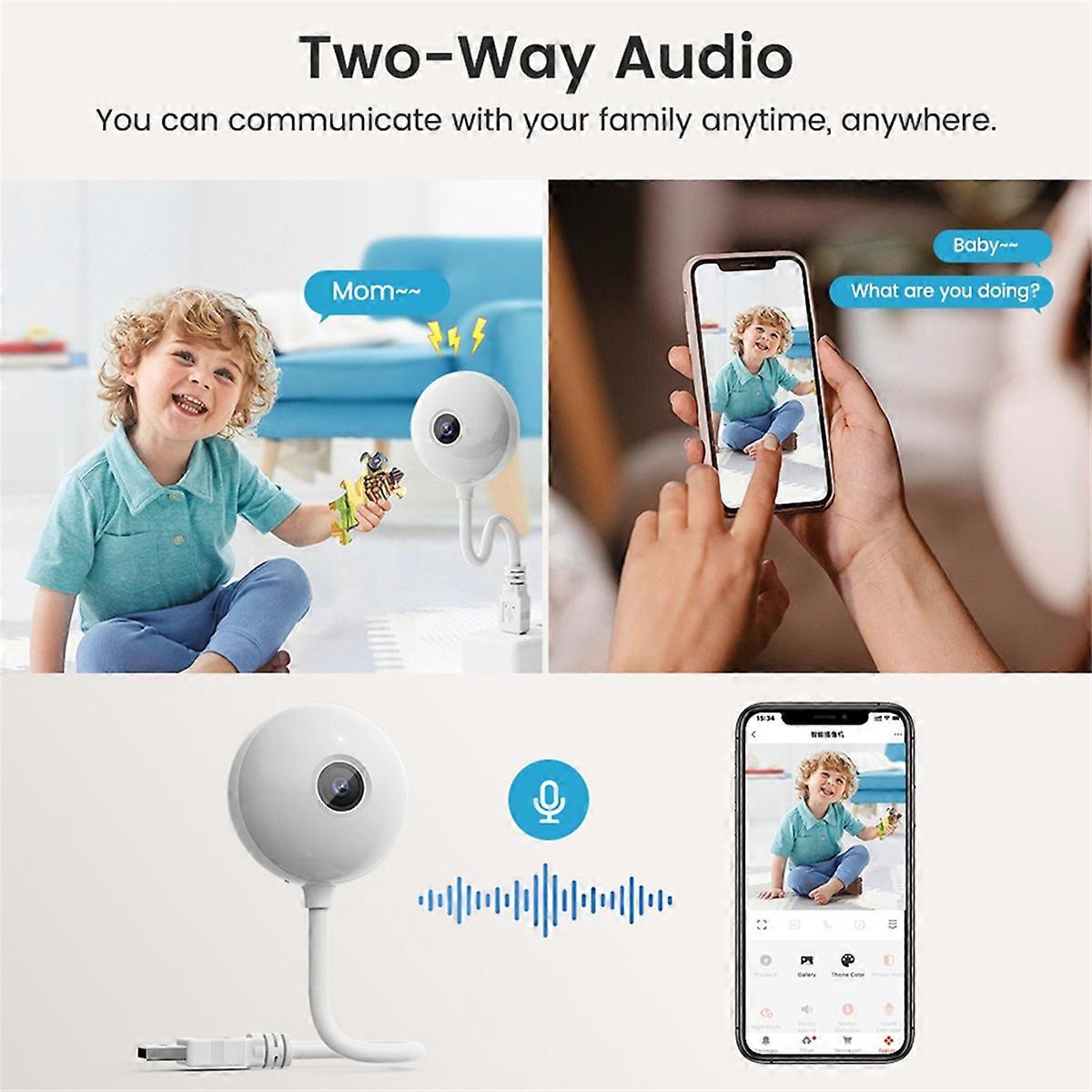 Tuya WiFi USB MiNi Camera 3MP Advanced Security Camera with Motion Detection and Two-Way Audio HD Camera