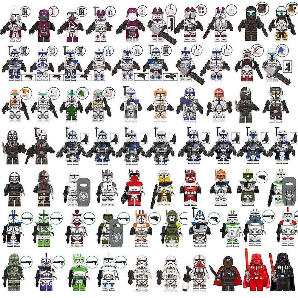 70pcs Clone Trooper Commander Paratrooper Marines Nova Corps AT-RT Building Blocks Star Wars Character Toy Mini Figures