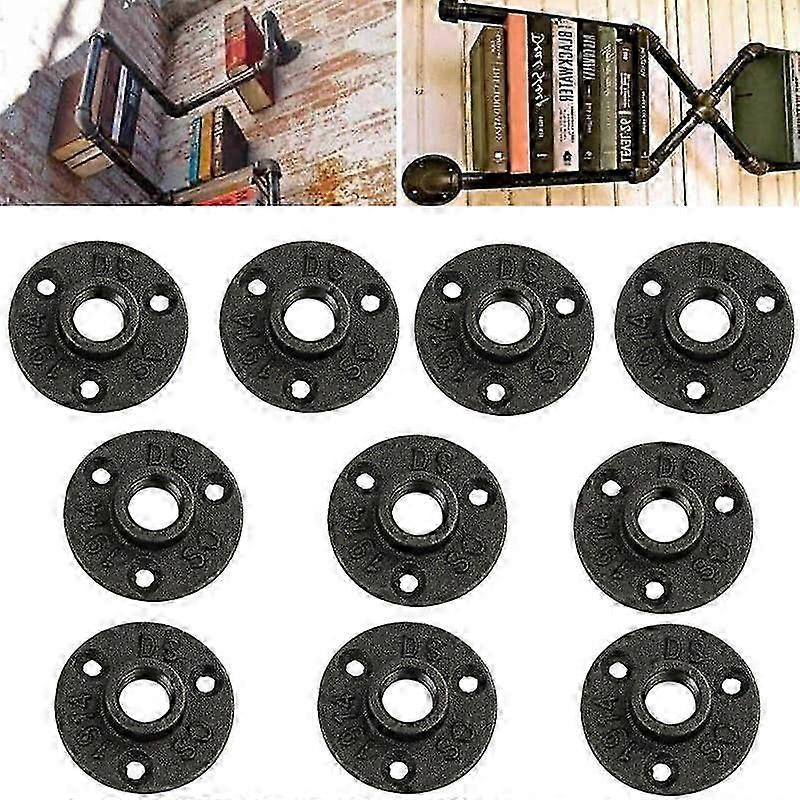 10 Pcs Shelf Holders 3/4 Flange Metal Shelf Brackets Metal Pipe Fittings Metal Brackets
