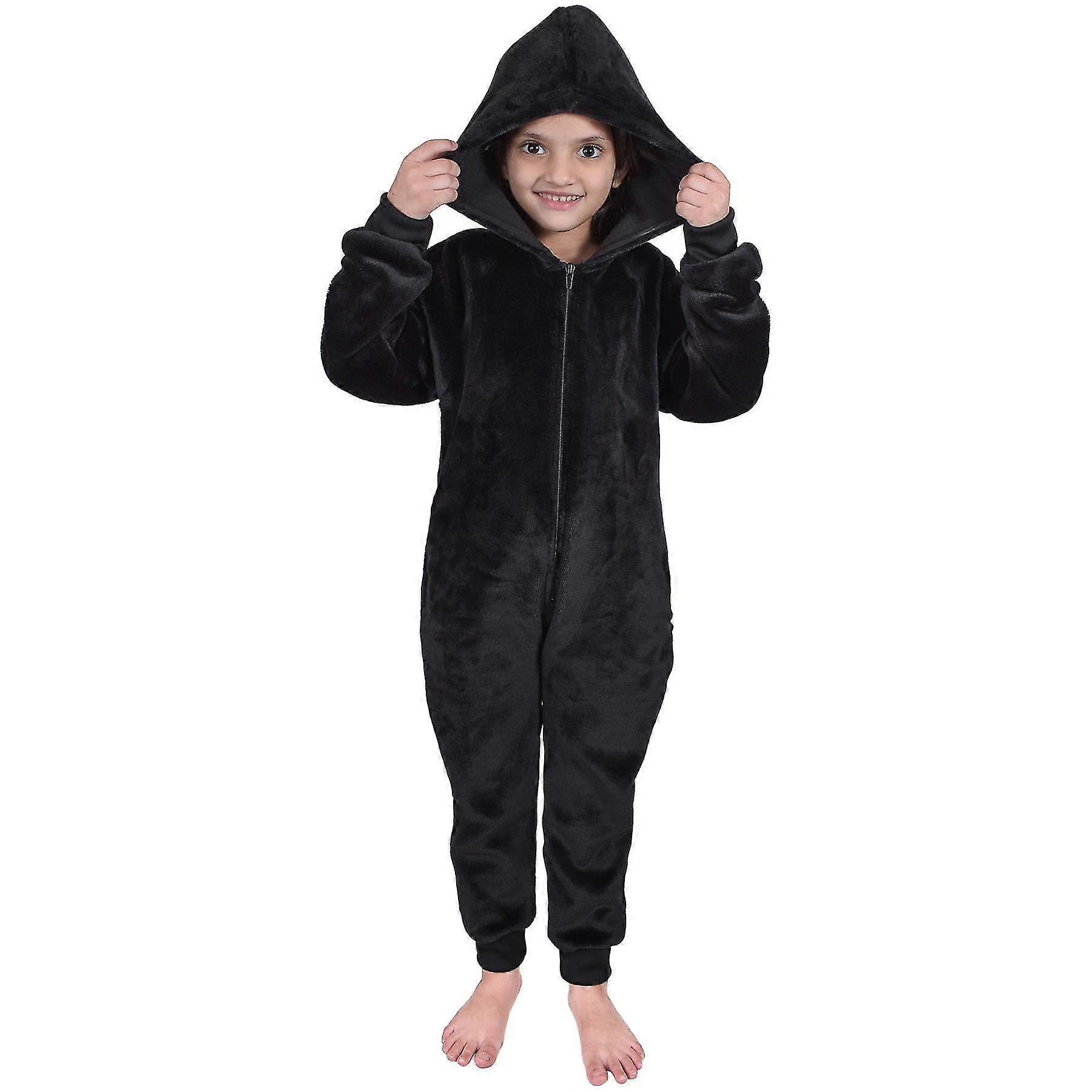 Flickor Pojkar Vanlig Fleece Hooded Onesie Mjuk Bekväm för barn