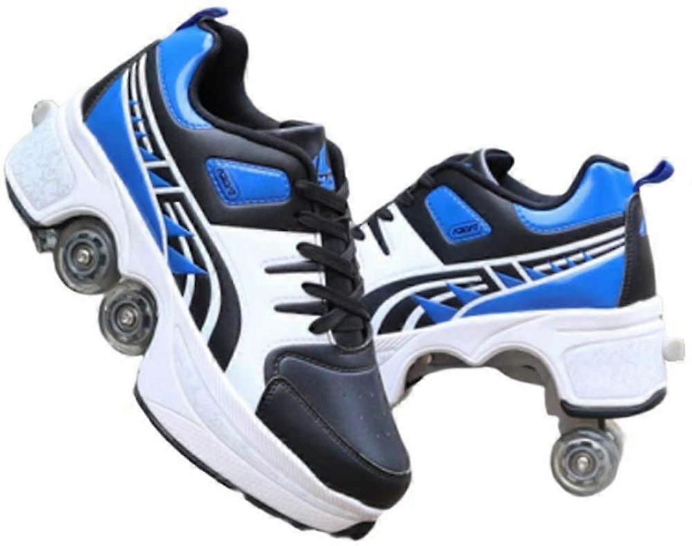 Inline Skate 2In1 MultiPurpose Shoes, Multifunctional Deformation Roller Skating Quad Skating Outdoor Sports G43