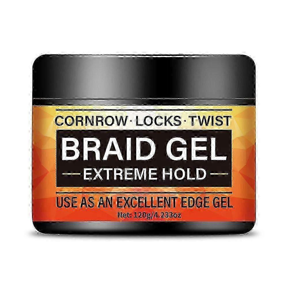 Extreme Hold Braid Gel | High Shine | Frizz & Flake-Free Edge Control | Slick & Style Braids, Locks, Twists, Cornrows, 120G