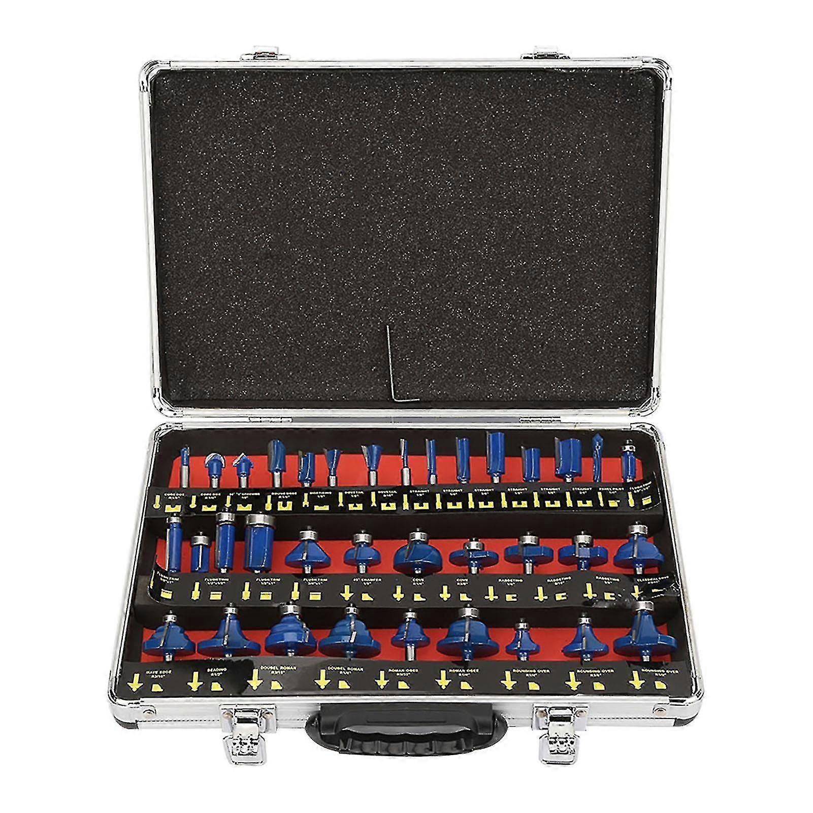 Tungsten carbide router bits set for woodworking - 35Pcs 1/4" shank professional