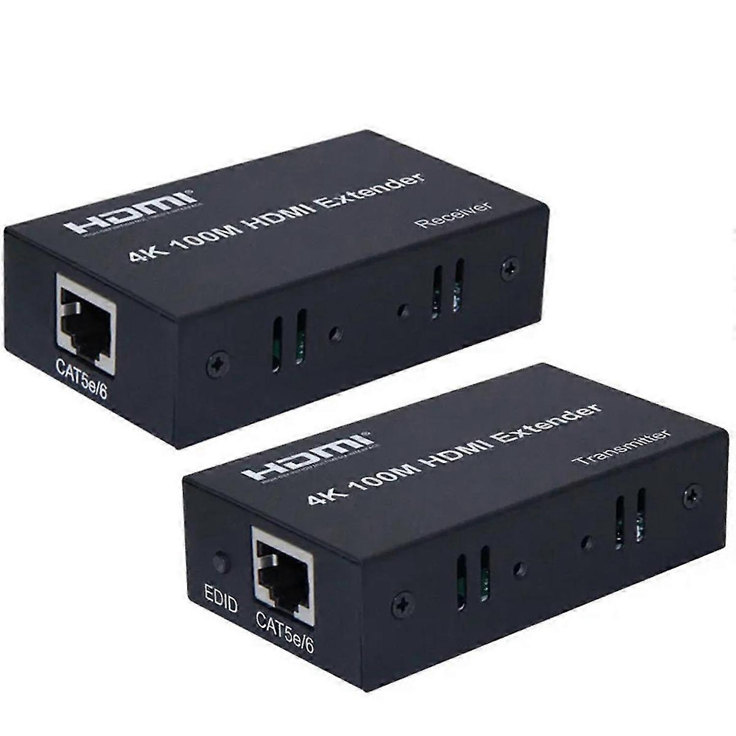 4K 100M HDMI-Compatible Extender Transmitter and Receiver EU PLUG
