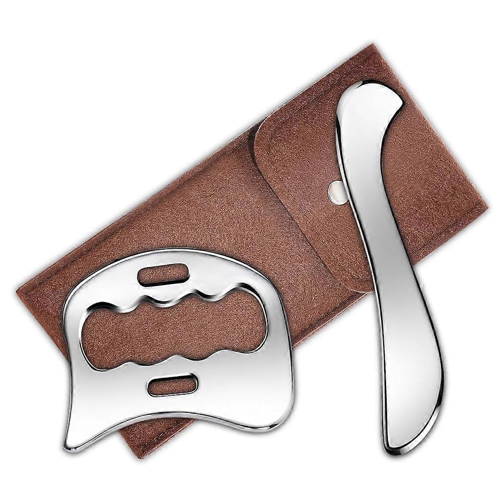 IASTM Tools 2 In 1 Stainless Steel Gua Sha Tool For Myofascial Release And Physical Therapy, Soft Tissue Massage Tool