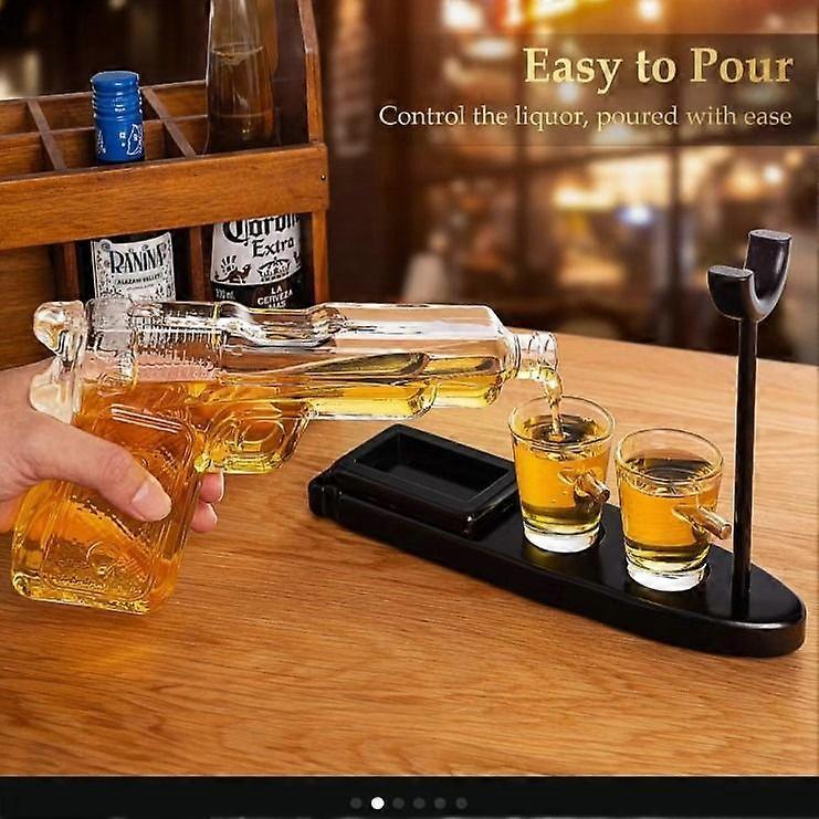 Whiskey Decanter Set (Includes Two Glasses), Unique Gift for Father's Day