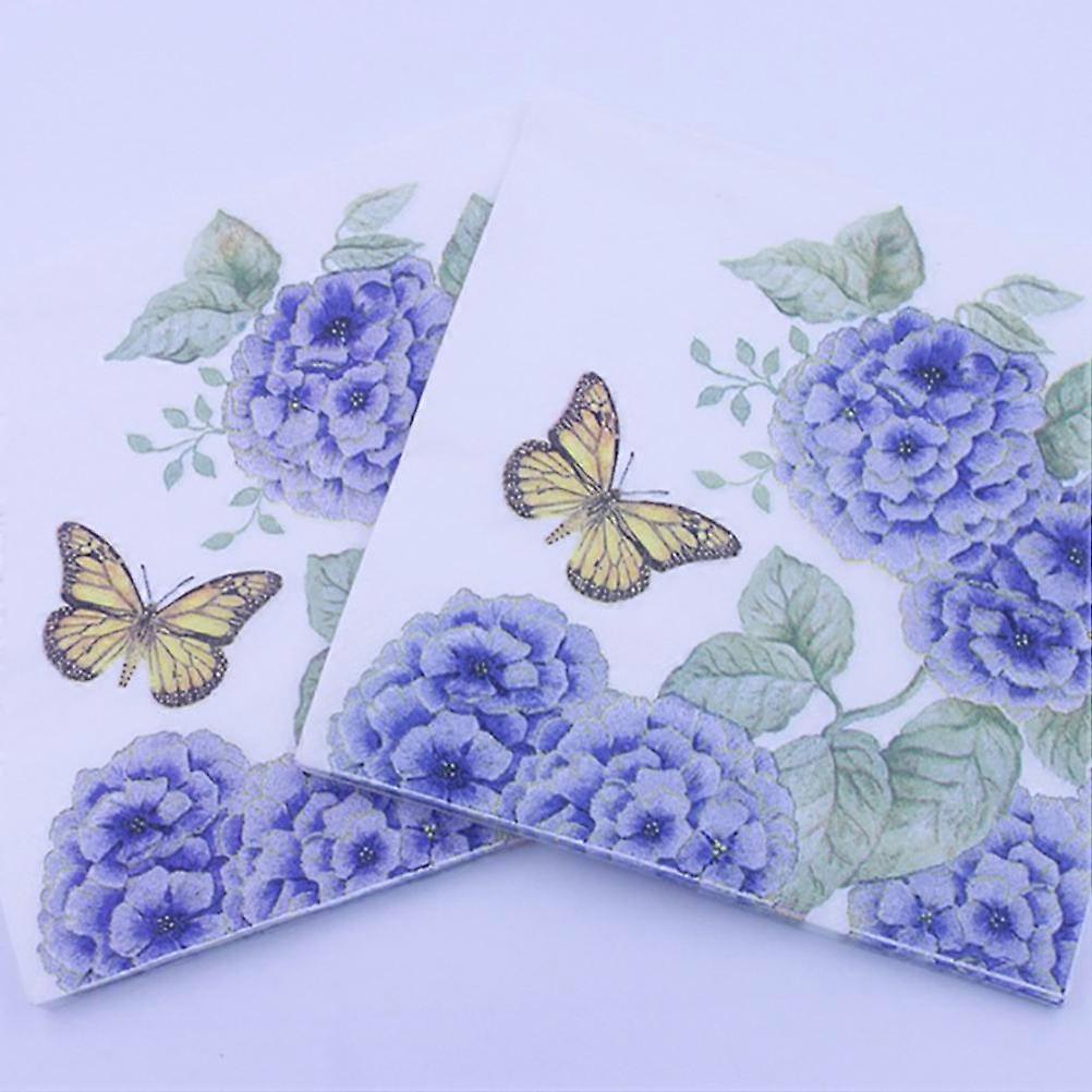 Decorative Dinner Napkins 60Pcs Purple Printed Design Party Supplies For Wedding Birthday Banquet 33X33 Cm