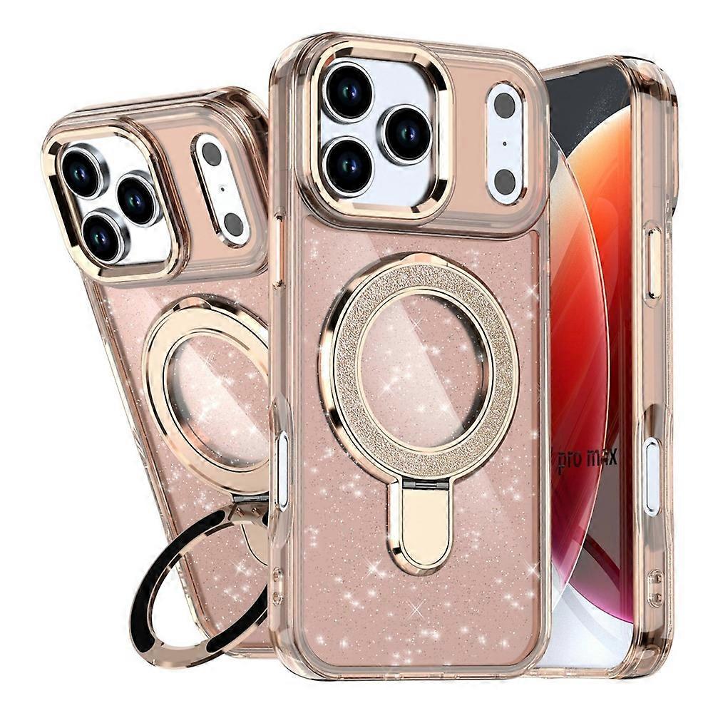 Compatible For iPhone 17 Pro Max Case Glitter Design TPU + PC Kickstand Phone Protector