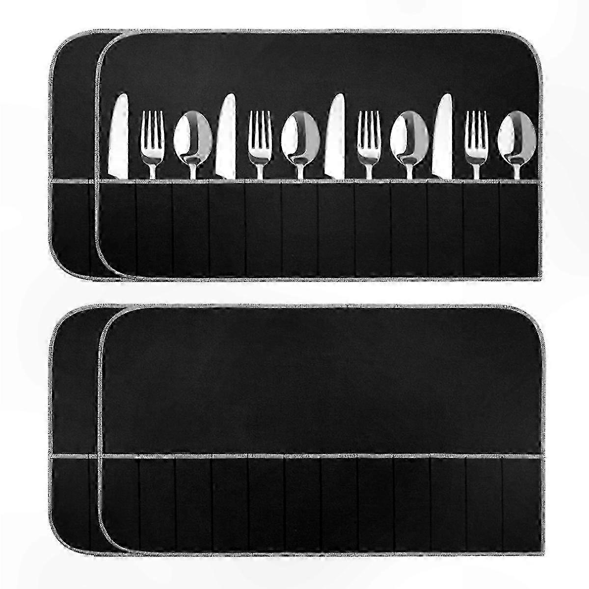 Flatware Protection Bags with Soft Felt Liner for Silverware Storage and Anti-Tarnish Care
