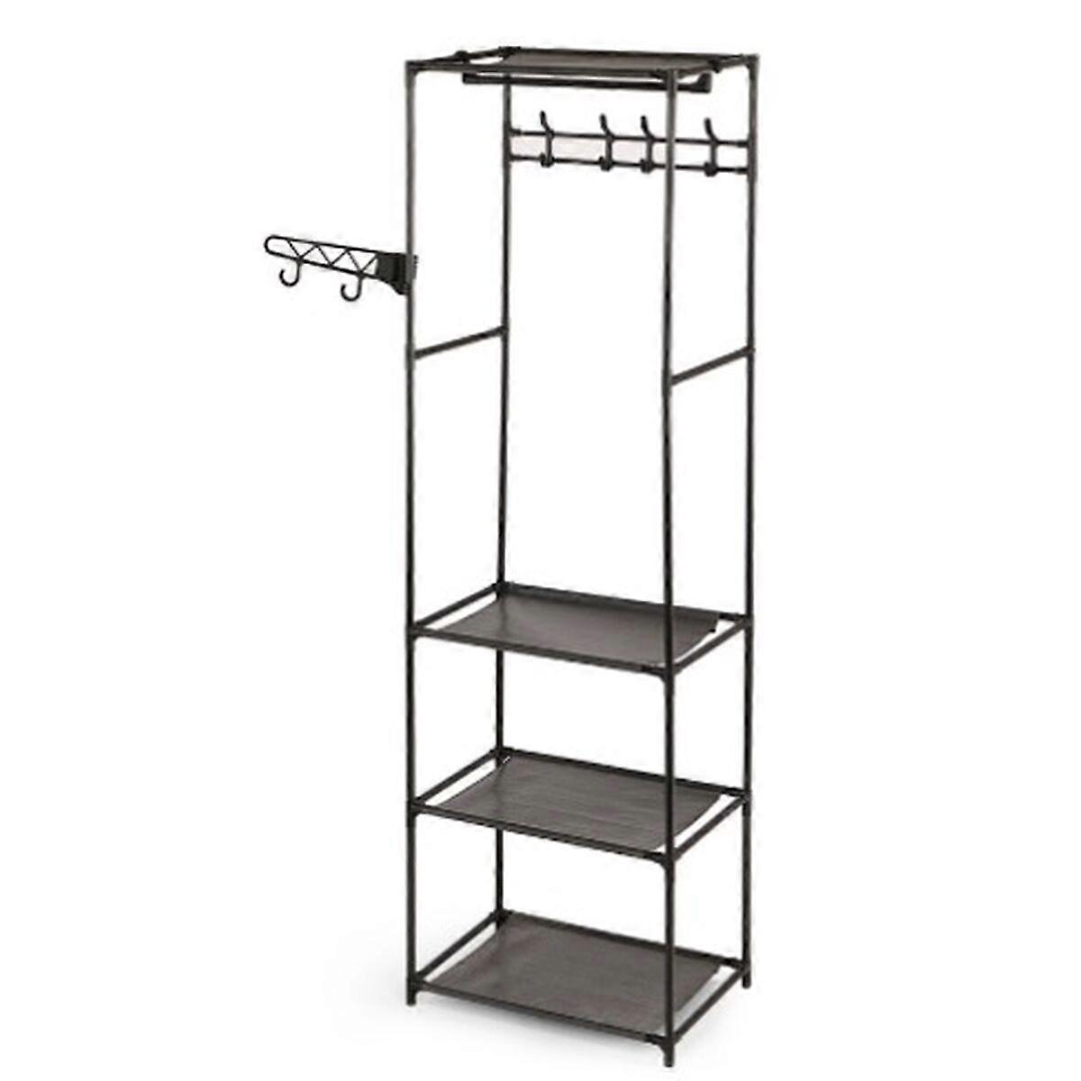 Wardrobe Kipit Black Metal Cloth 55 x 36 x 170 cm