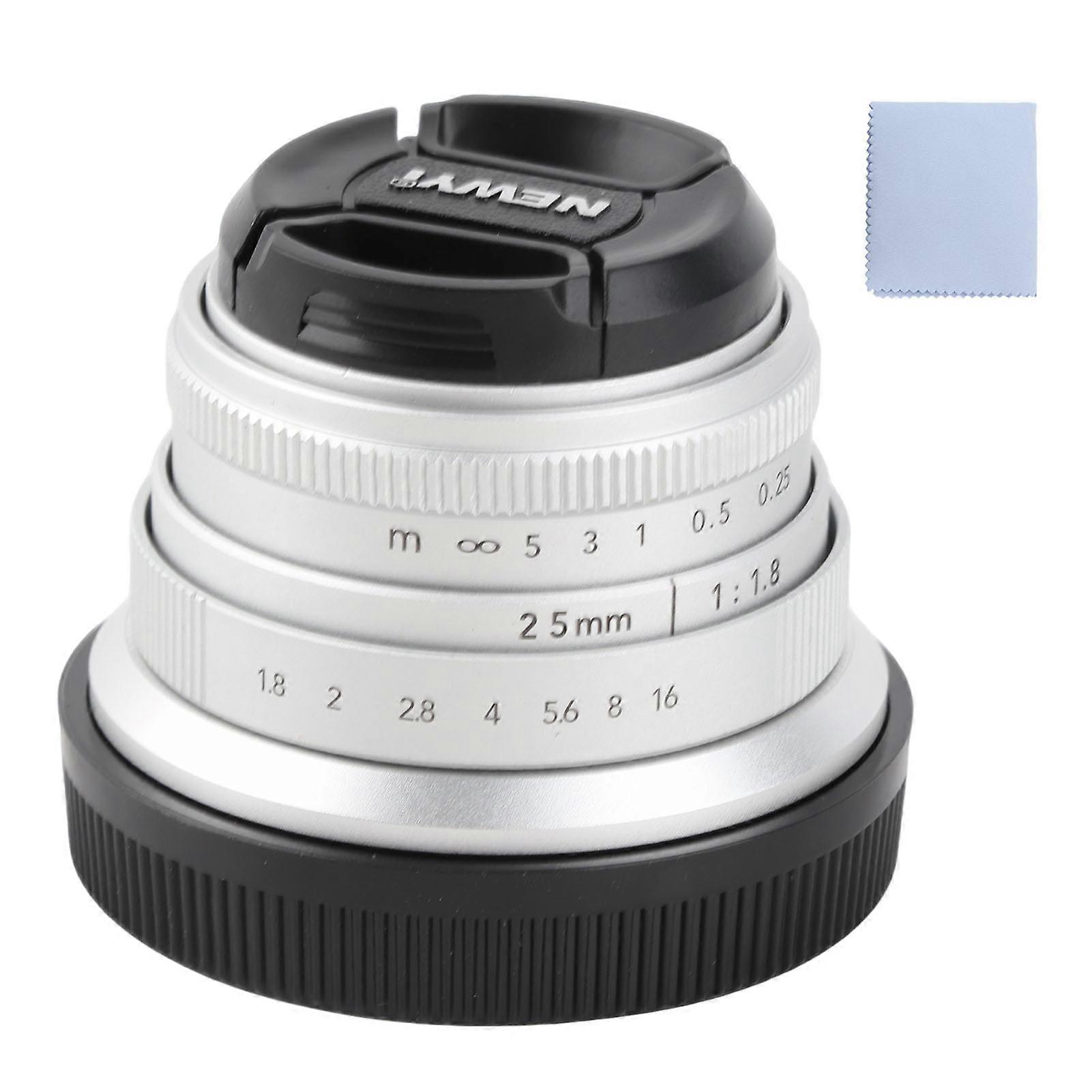 Objectif fixe 25 mm f/1.8 Mark II à grande ouverture APS-C à mise au point manuelle, compatible avec monture M M2 M3 M5 M6 M10 M100 M50 M200, argent
