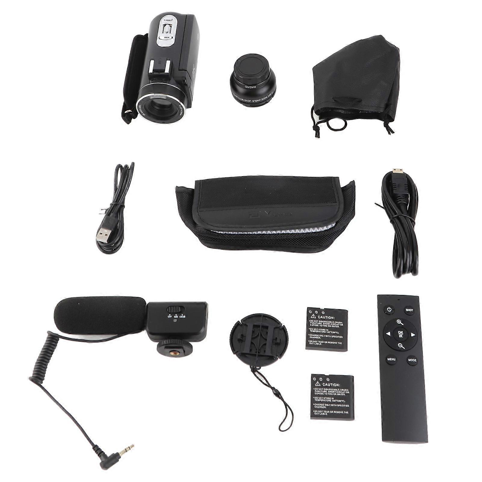 4K Digital Video Camera WiFi Camcorder DV Recorder 56MP 18X Digital Zoom 3.0 Inch IPS Touchscreen Supports Face Detection Anti Shake with 2pcs Batteri