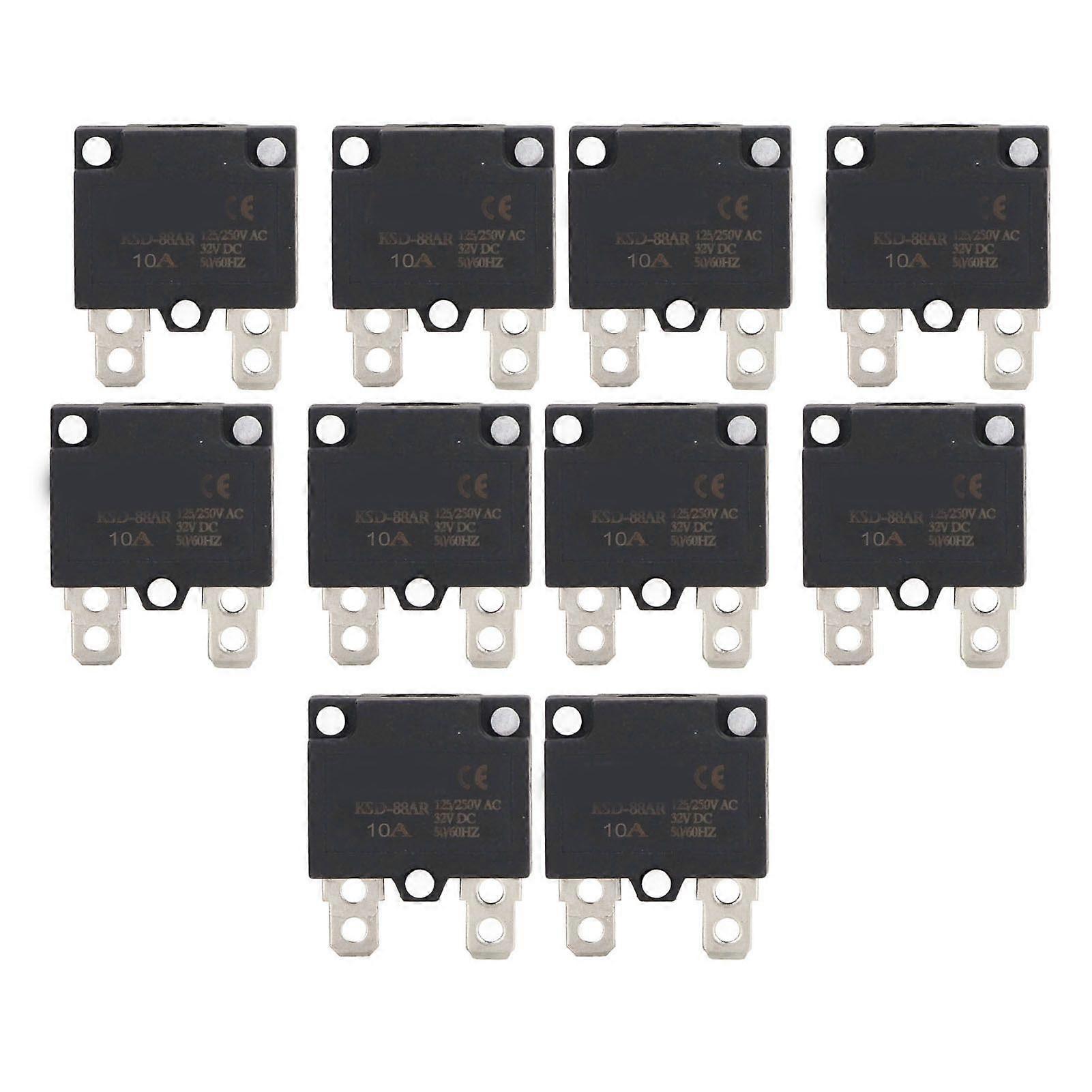 10Pcs Auto Reset Overload Protector Fuse Circuit Breaker for Children Ride On Car Accessories AC125 250V