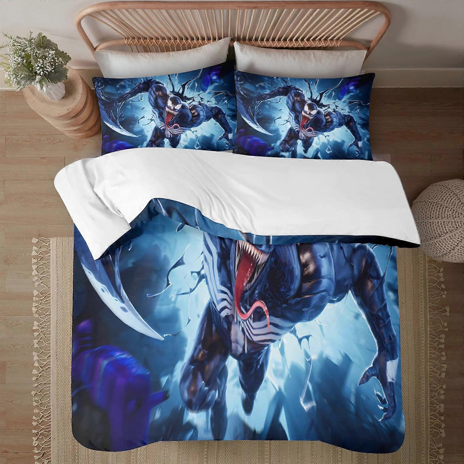 Venom Bedding Comforter Twin Sets for Boys, Venom Three Piece Bedding Set Bedspread Bed Set Home Decor 3 Piece 1 Comforter and 2 Pillowcases