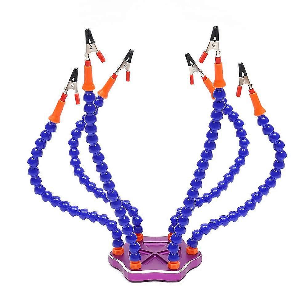 Soldering Tools 6Arm HClamp PCB Holder, Flexible Arm ThirdHand Soldering Clamp For DIY Craft Figurines