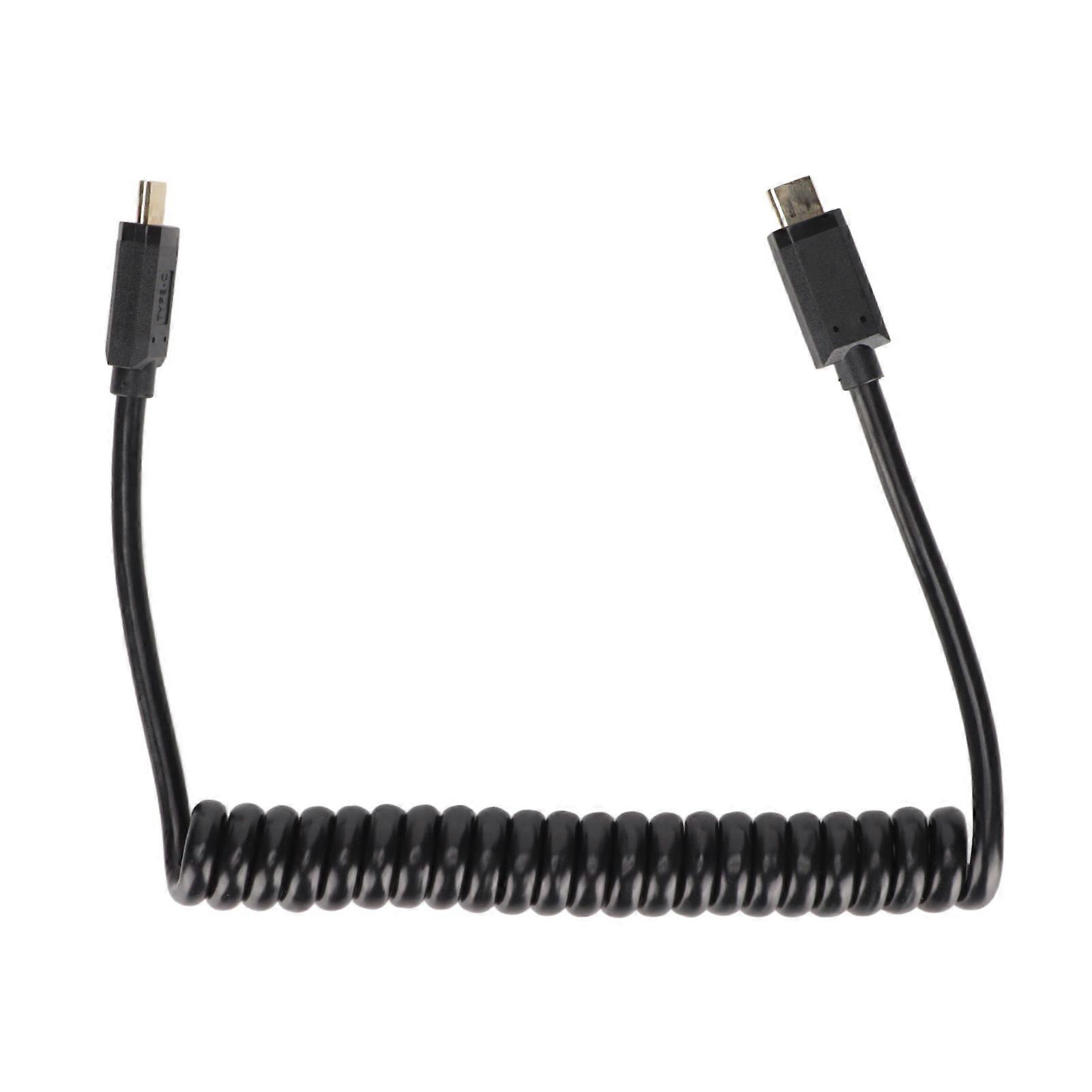 USB C Cable USB C to USB C 14K 60hz 3A Quick Charging 10Gbps 1.2m Helical Spring Design USB C Power CableMale Straight to Male Straight Plug