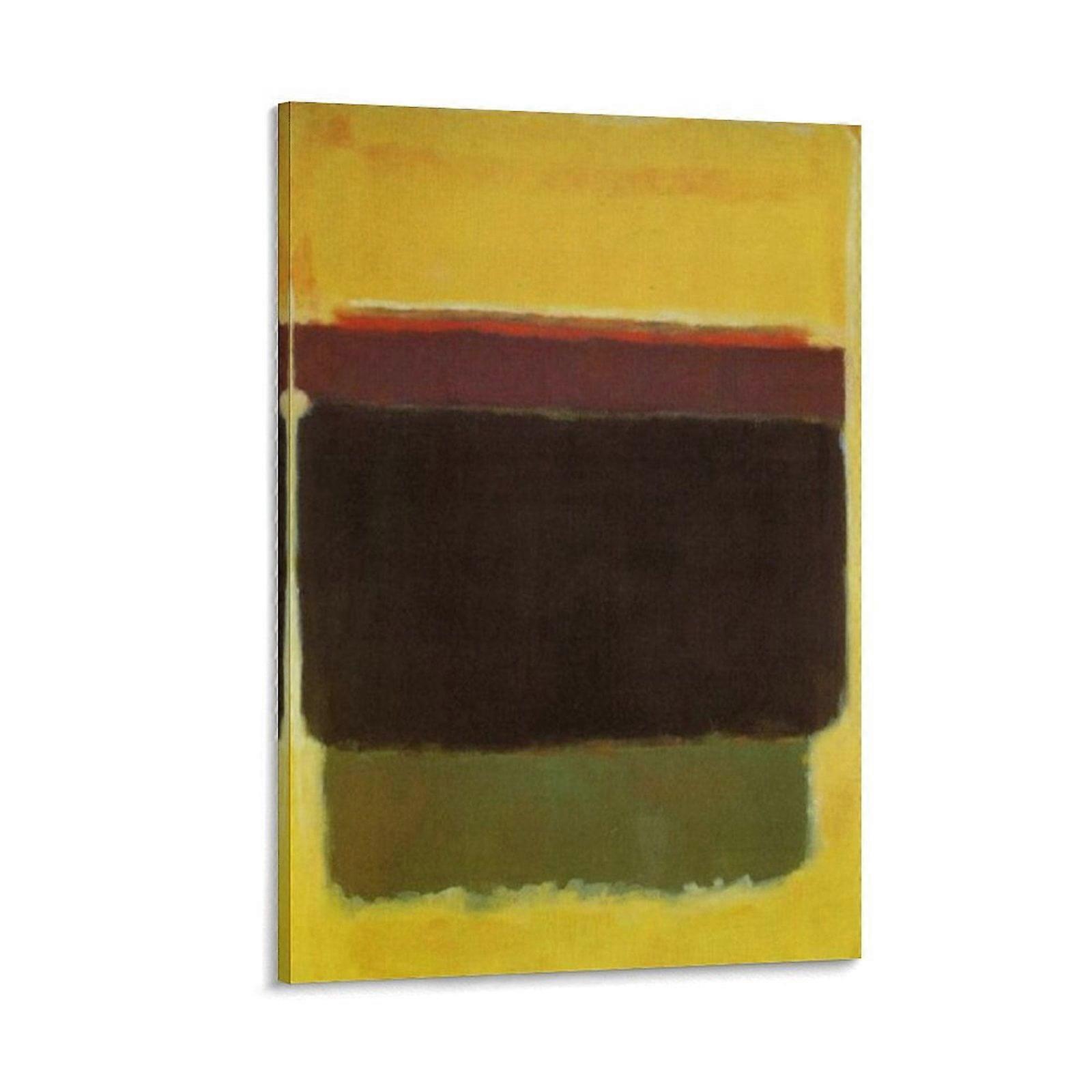 Zwart Rood Groen op Geel 1949 door Mark Rothko Canvas Wall Art Poster Decoratieve Slaapkamer Modern Home Print Picture Artworks Posters 08x12inch (20x30cm)