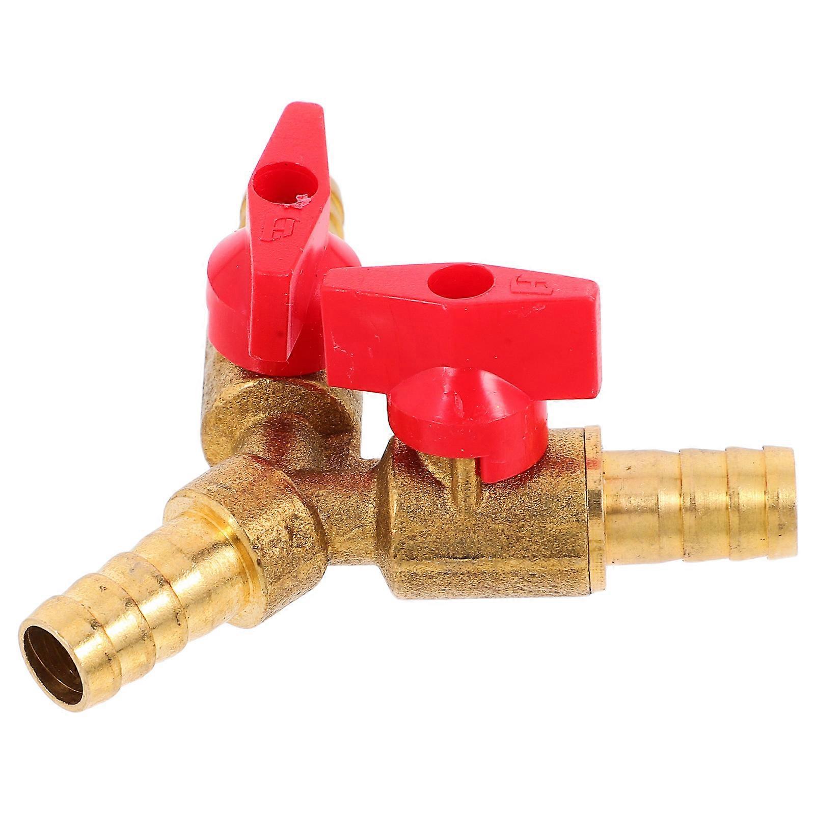 Three-Way Brass Gas Valve Splitter 3Pcs For Home Use In Irrigation Systems Durable Material