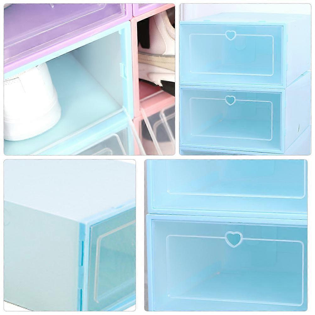 Transparent Shoes Organizer Plastic Drawer-Type Storage Box for 18Pcs
