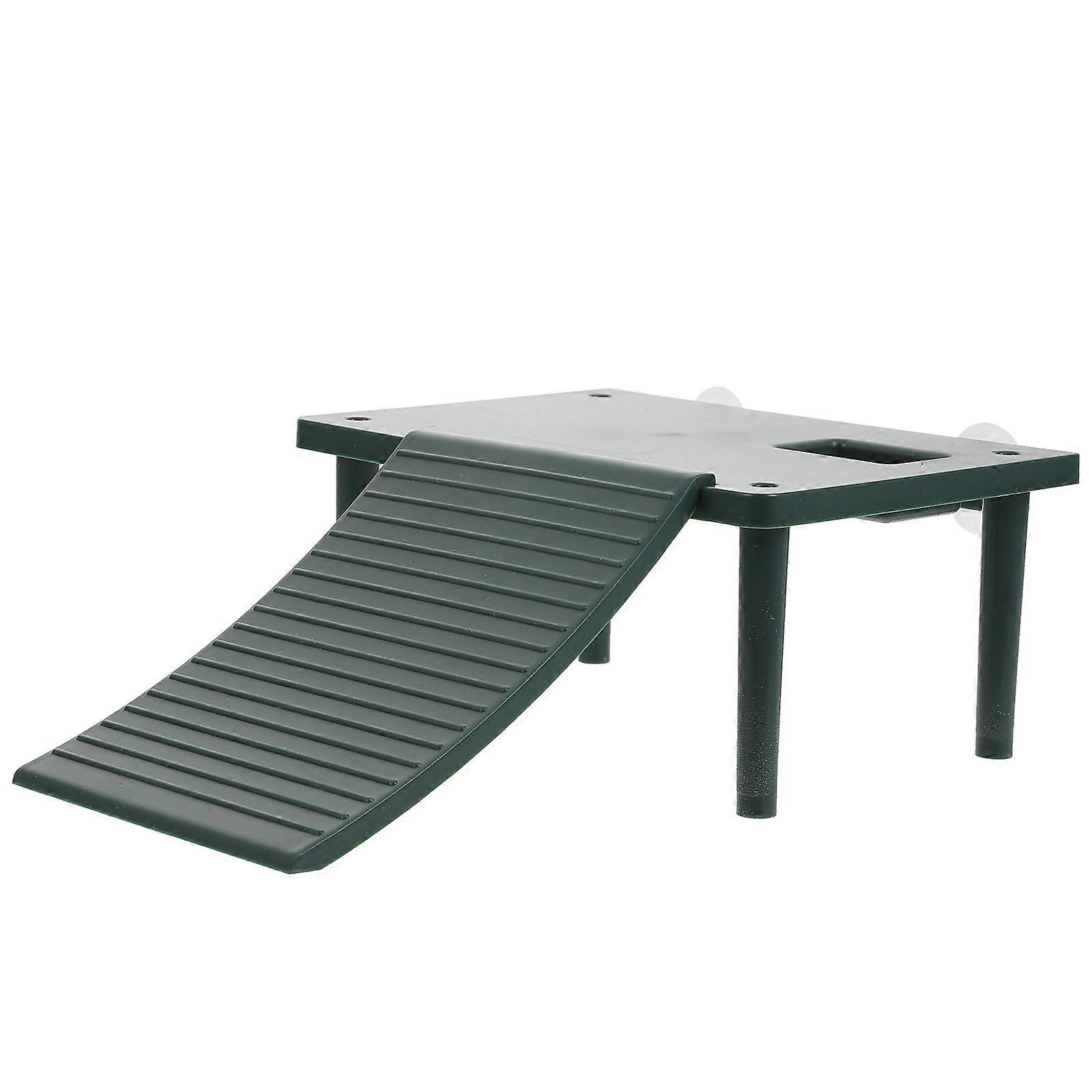 Tortoise Rest Table Plastic Platform for Aquarium Use 2Pcs Green