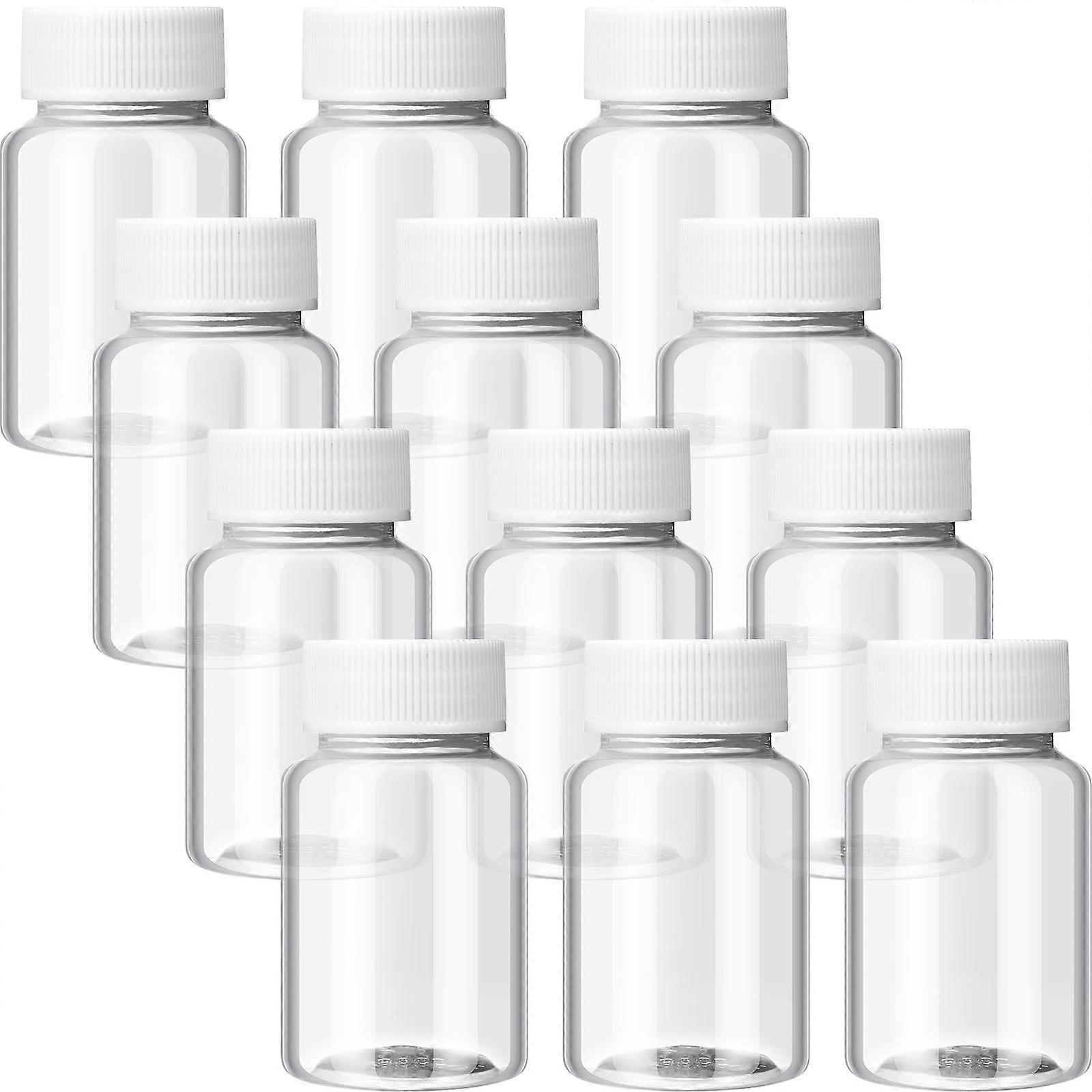 12Pcs 80Ml Plastic Pill Bottles For Home Use With Waterproof Screw Sealing White