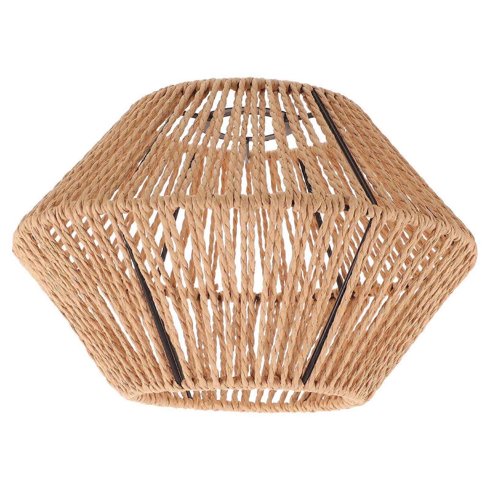 Pendant Lamp Shade for Light 2Pcs Woven Rustic Lampshade Coffee