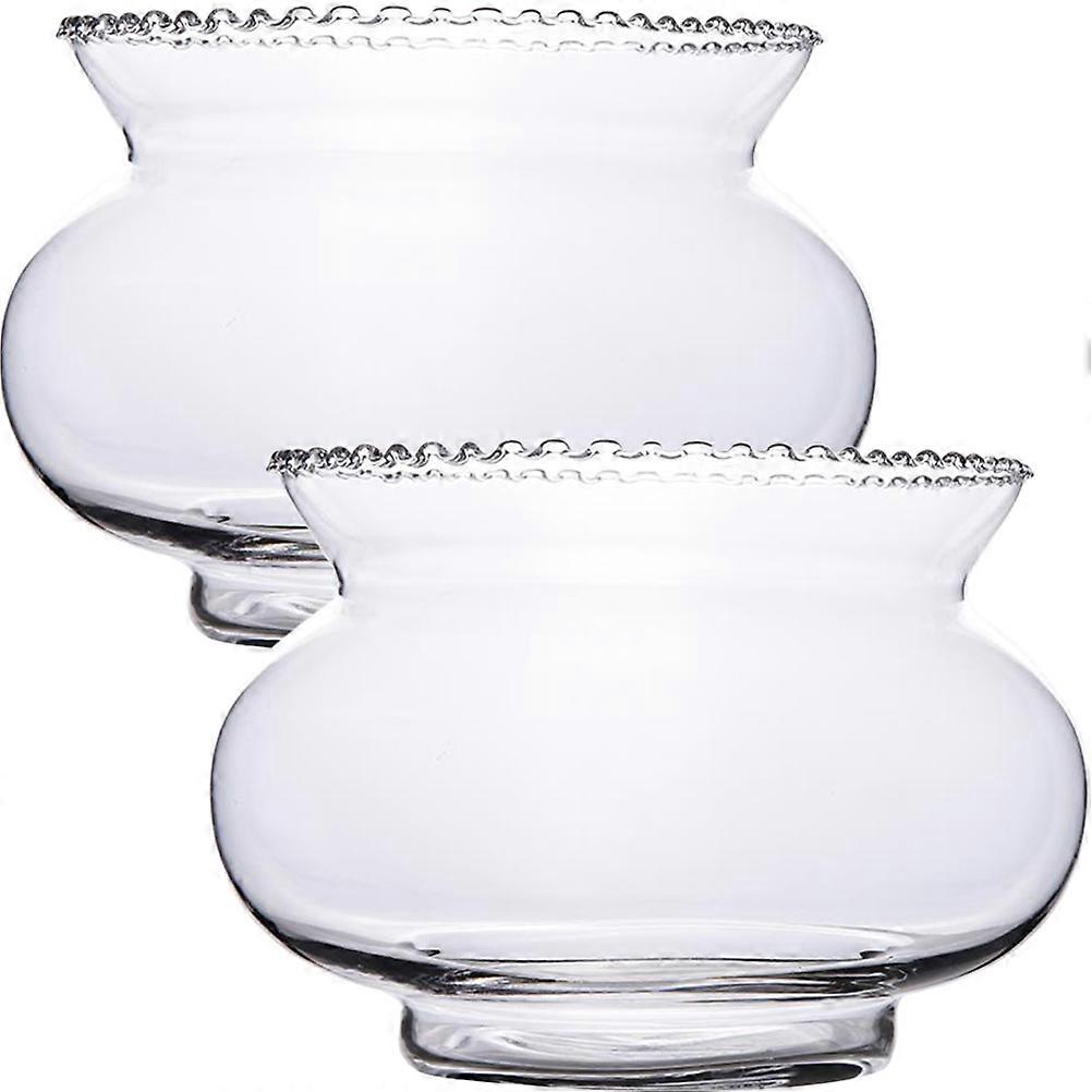 6 Pcs Clear Glass Fish Bowl Storage With Square Shape Hydroponic Function Suitable For Home Office And Pet Owners