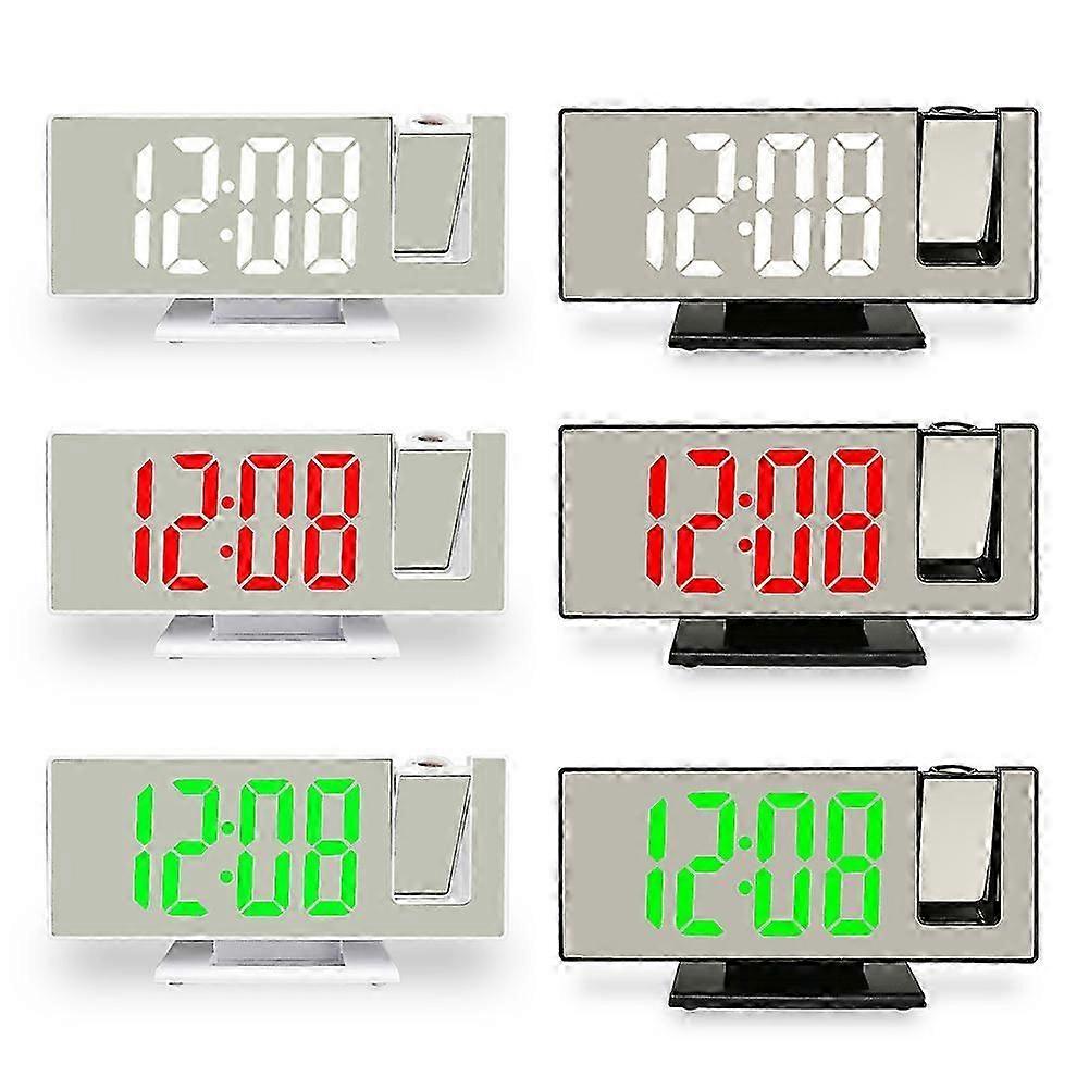 LED Digital Projector Projection Snooze Dual Alarm Clock FM Radio Timer USB