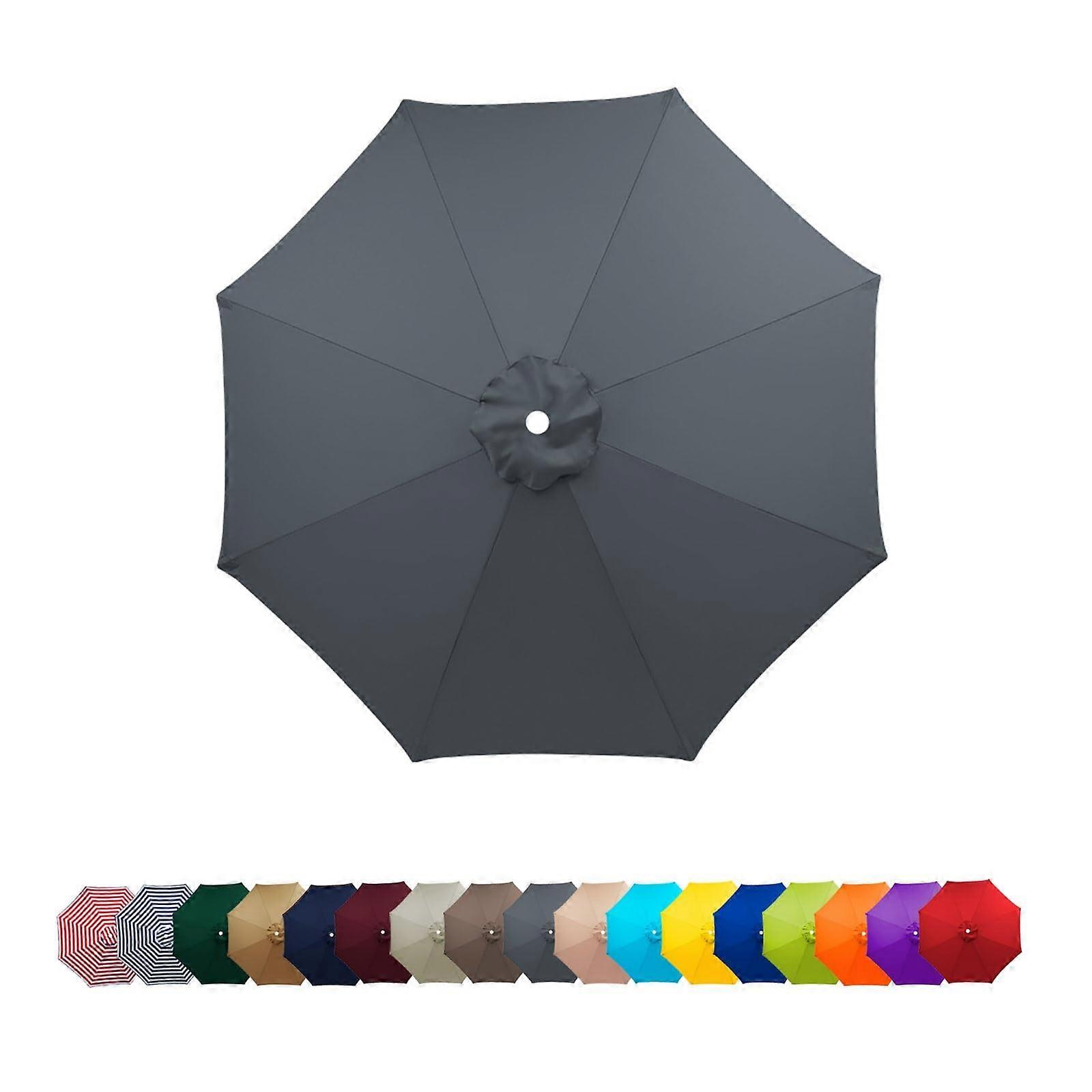 Replacement Parasol Canopy 2m3.5m, 6/8Rib Umbrella Replacement Fabric, Grey (Gris) Patio Garden Cover For Parasol