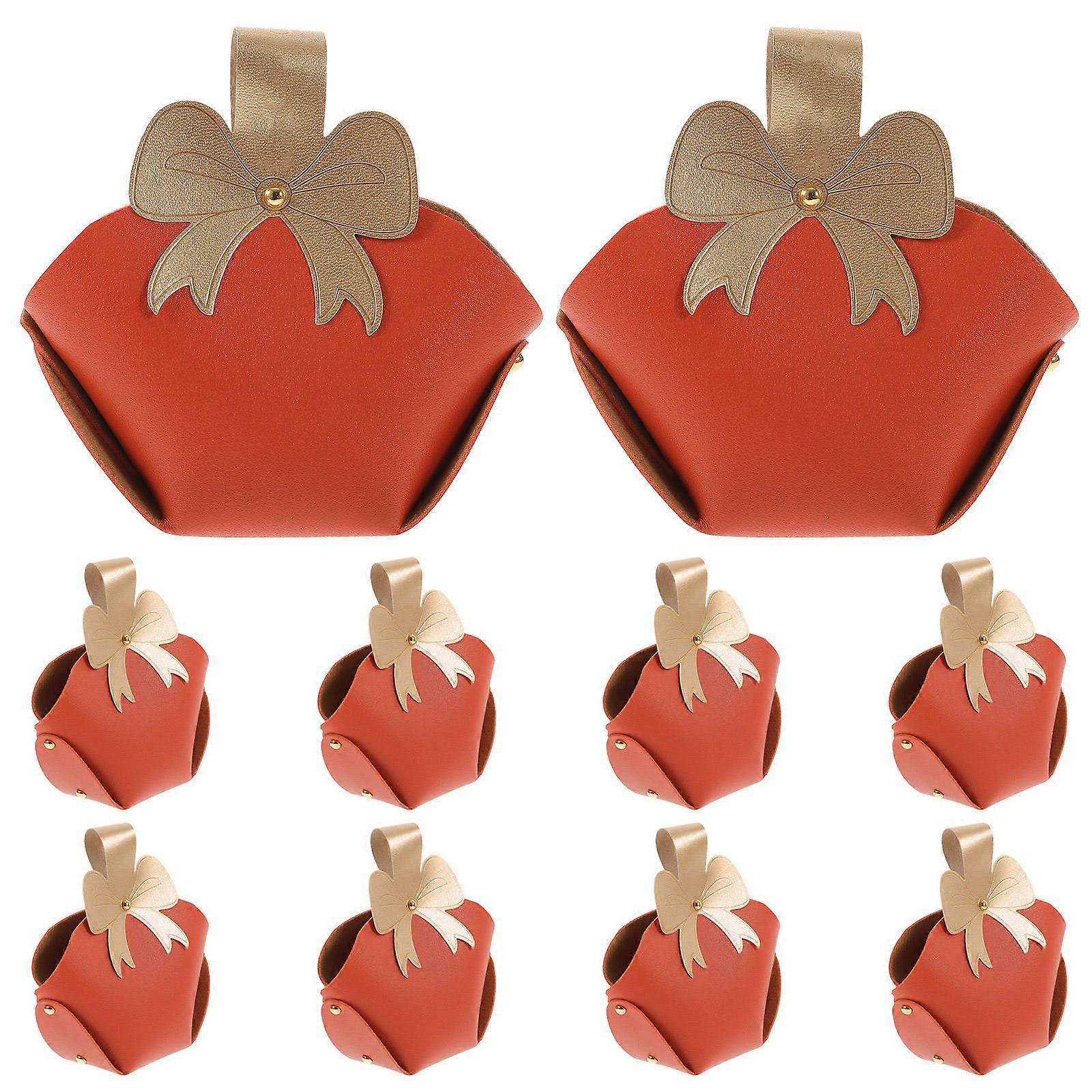 Simple Rectangular Handbags Gift Boxes 10Pcs For Bridal Shower And Wedding Gift Wrapping Available In Elegant Orange Shade