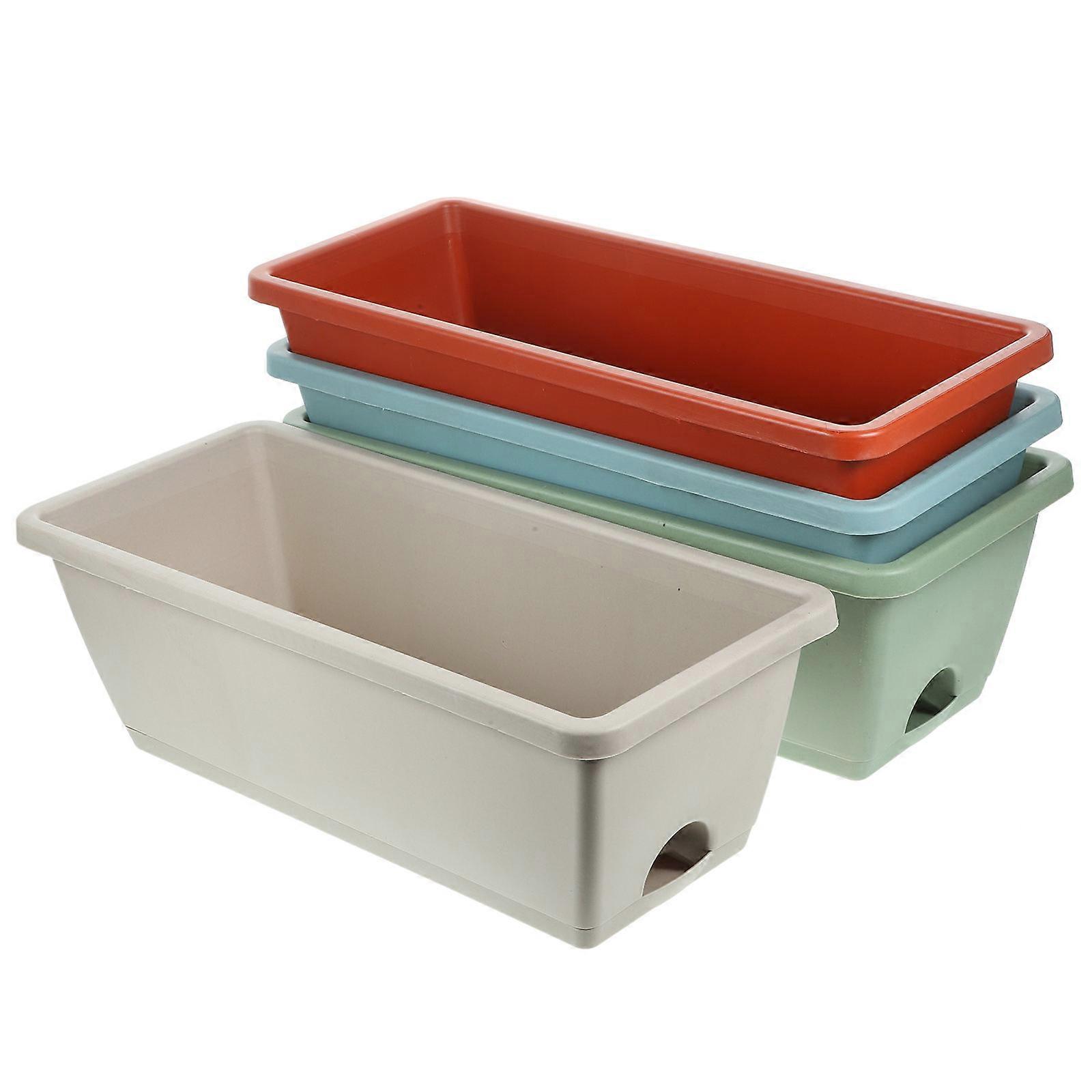 Flower Pot Window Box Planter for Vegetable Growing 8Sets Resin Material