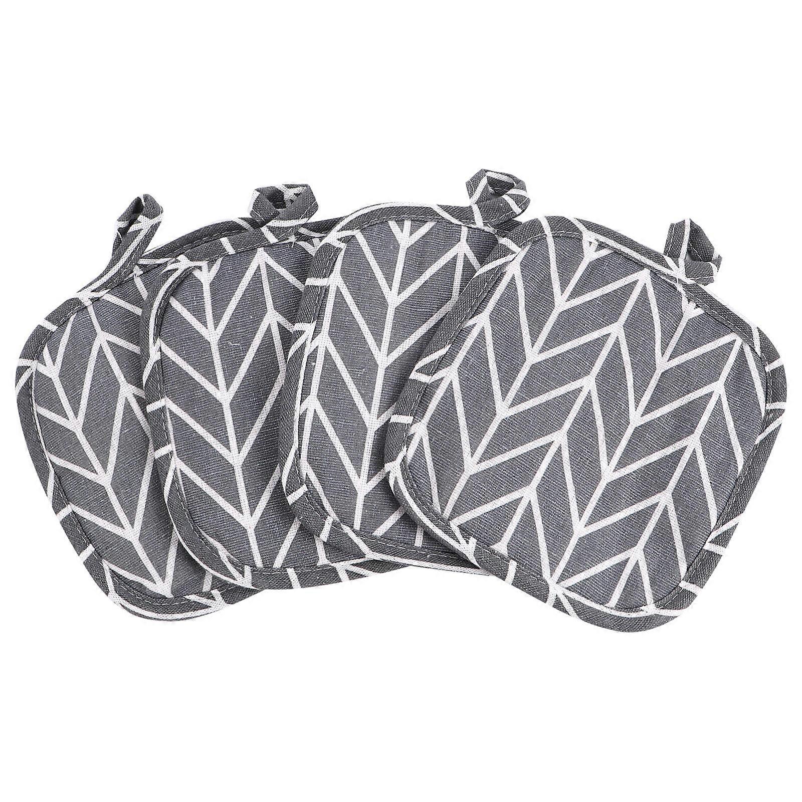 4Pcs Square Shape Heat Resistant Pot Mats With Grey Arrow Pattern Ideal For Home And Restaurant Kitchen