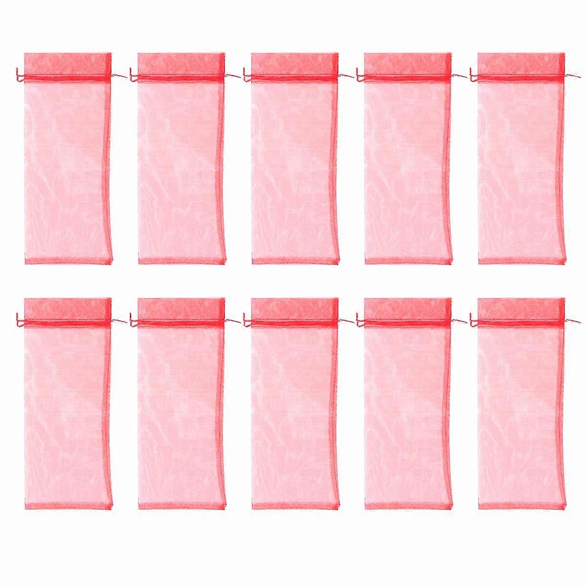 Gift Bag for 30Pcs Red Gauze Drawstring Covers