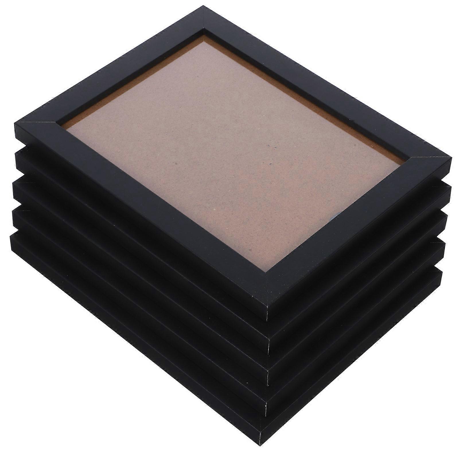 Wall Picture Frames Decoration Simple Design Inner Size 20.30X15.20cm Black 5Pcs