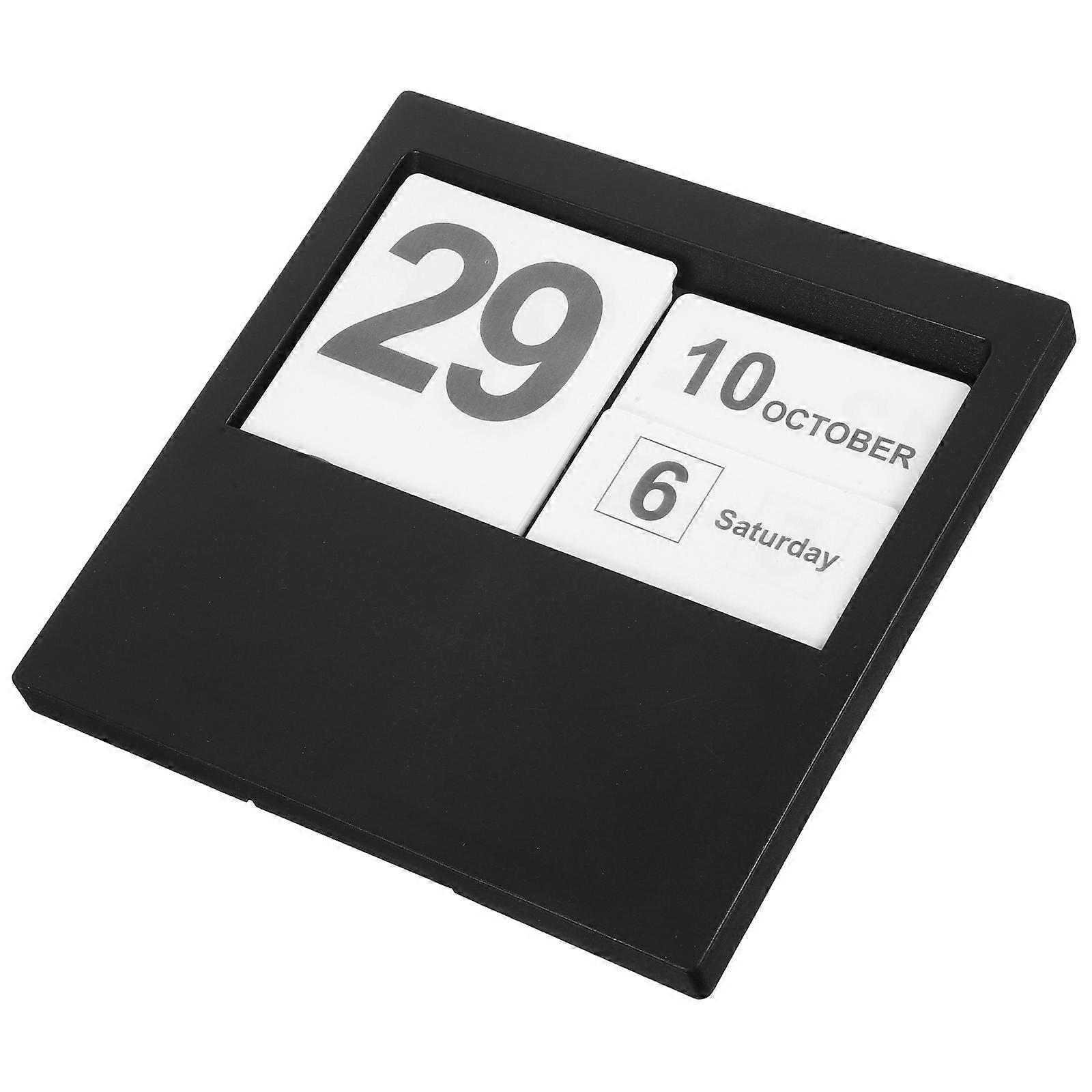 Black Wood Decorative Calendar For Adults Designed For Office And Home Use With Date Display Function 1Set