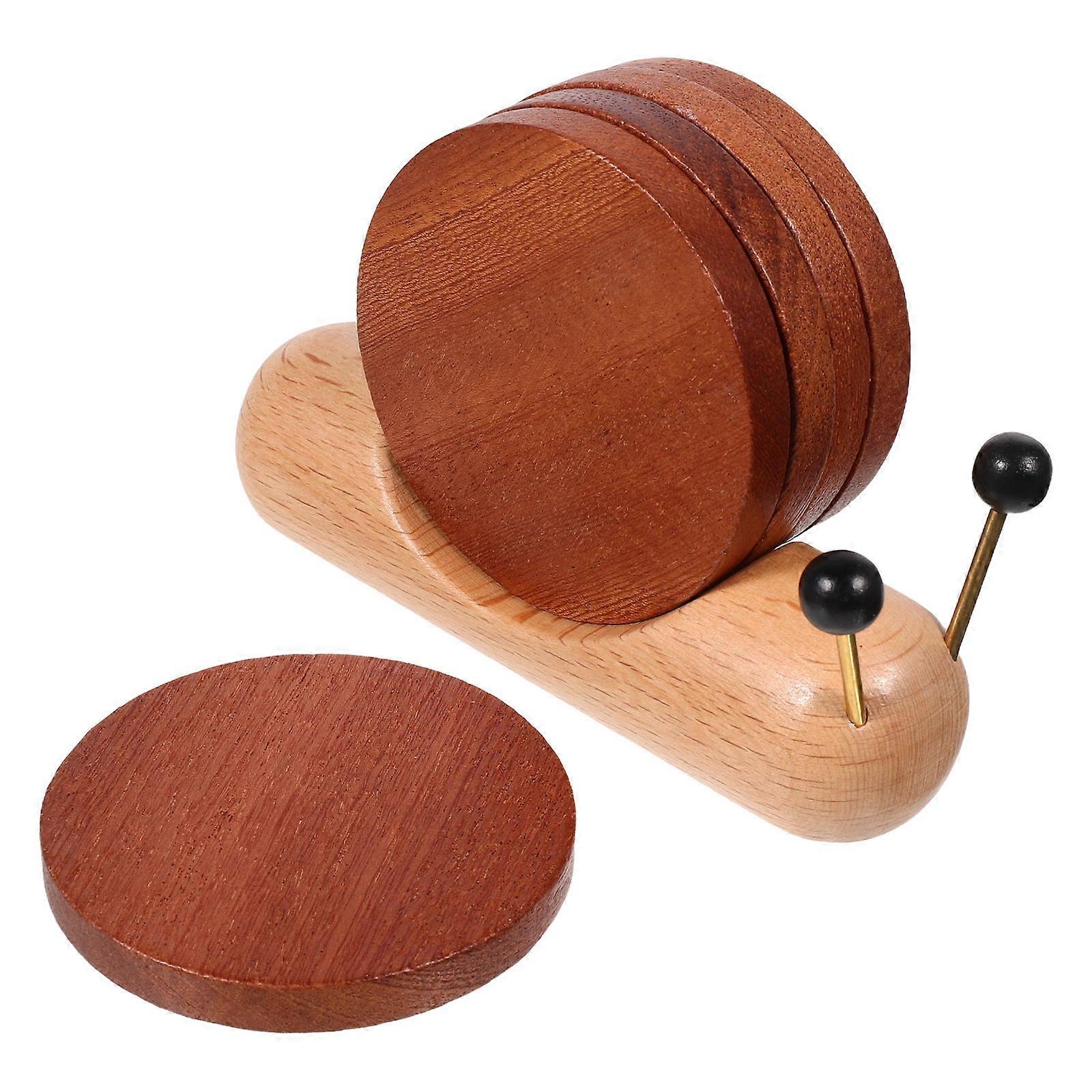 Wooden Coaster Set Snail Style for Table Protection 5Pcs