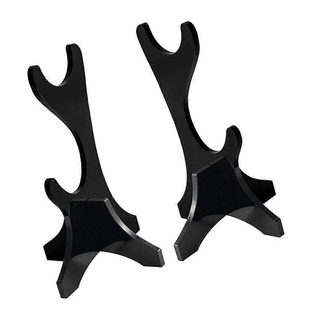 Sword Display Stand Acrylic Holder for Display 2Pcs Black Tabletop Rack