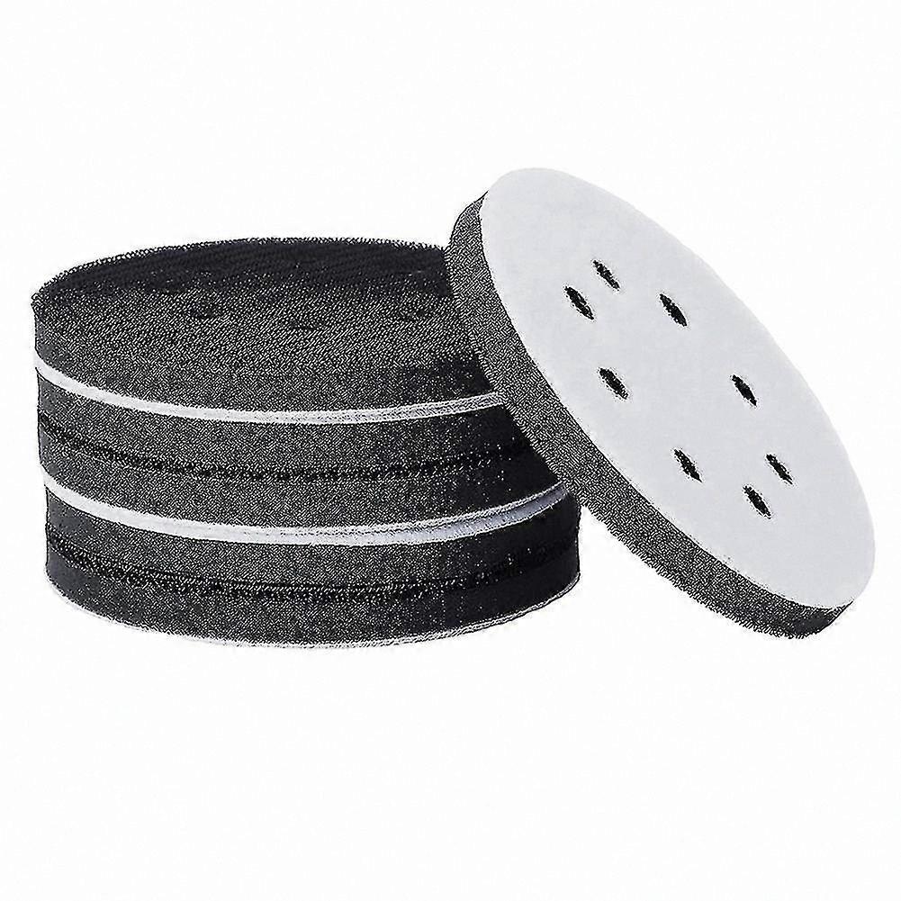 6-Pack 5-Inch (125mm) 8-Hole Soft Sponge Adapter Pad for Sanding Discs and Hook & Loop Systems