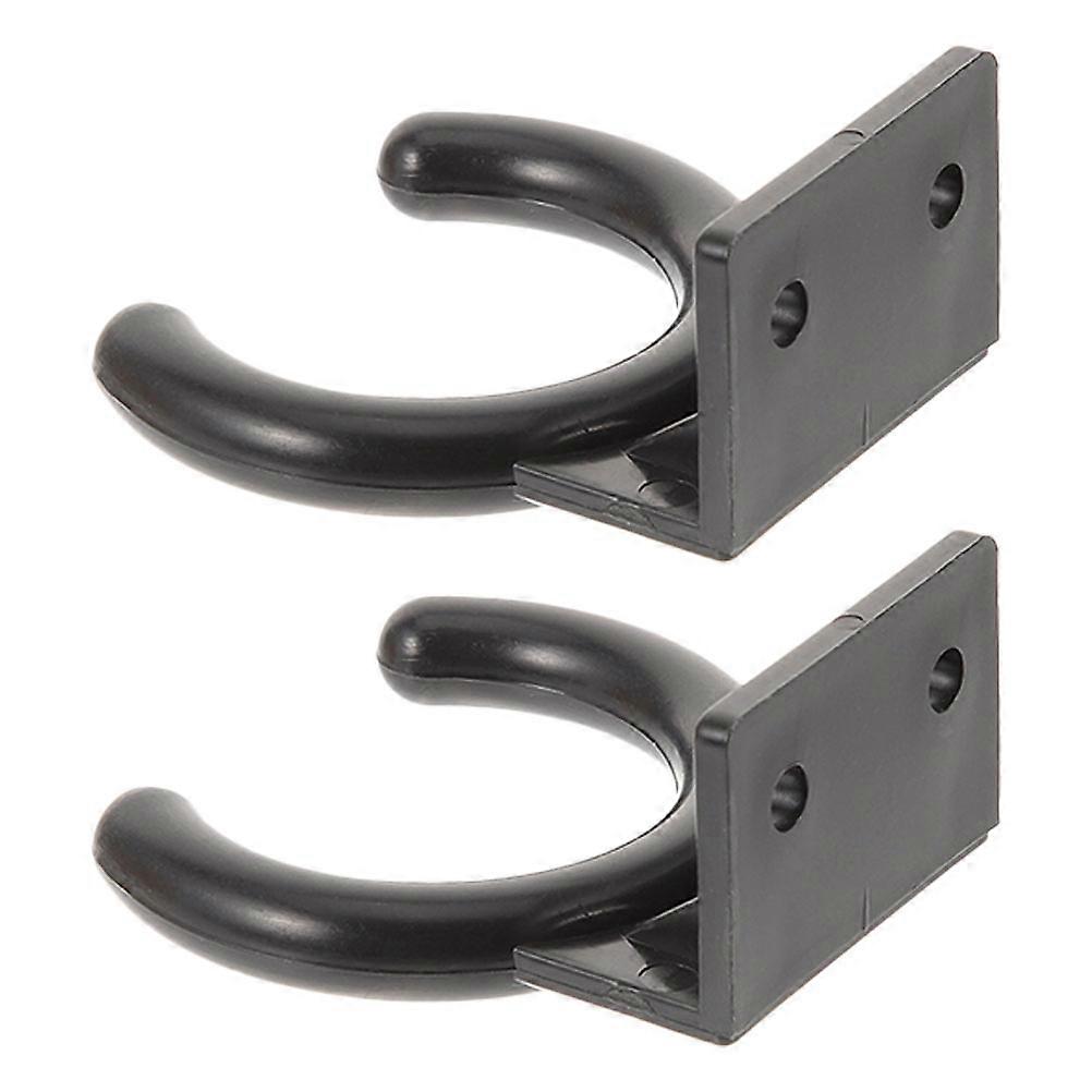 Wall Mount Microphone Holder 2Pcs Black Durable Plastic Mic Storage Solution