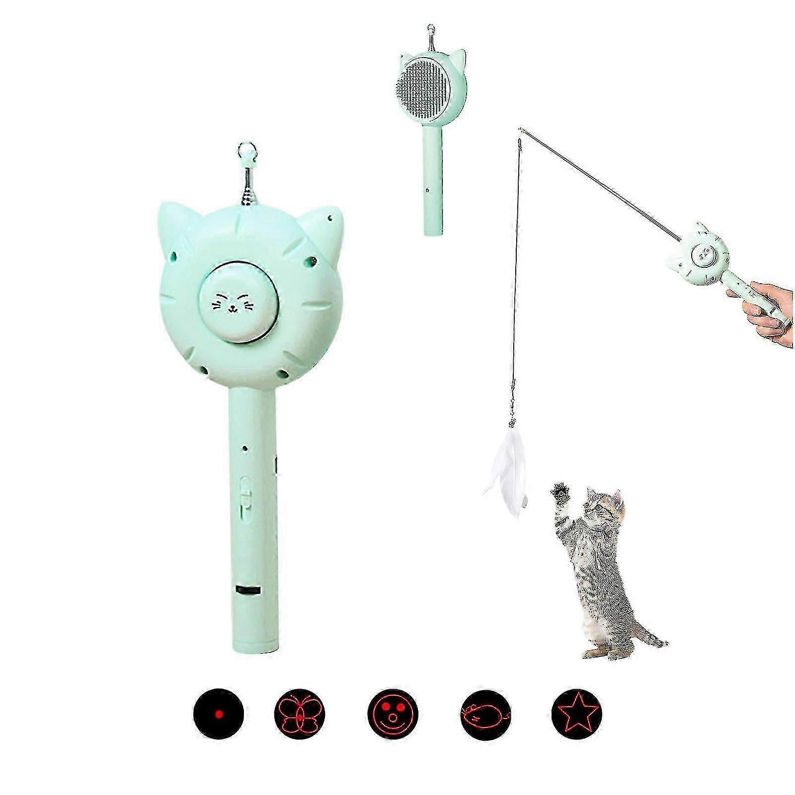 New 5 In 1 Cuddles And Meow Cat Comb Brush With Release Button Pet Hair Cleaner Brush For Cats And Dogs