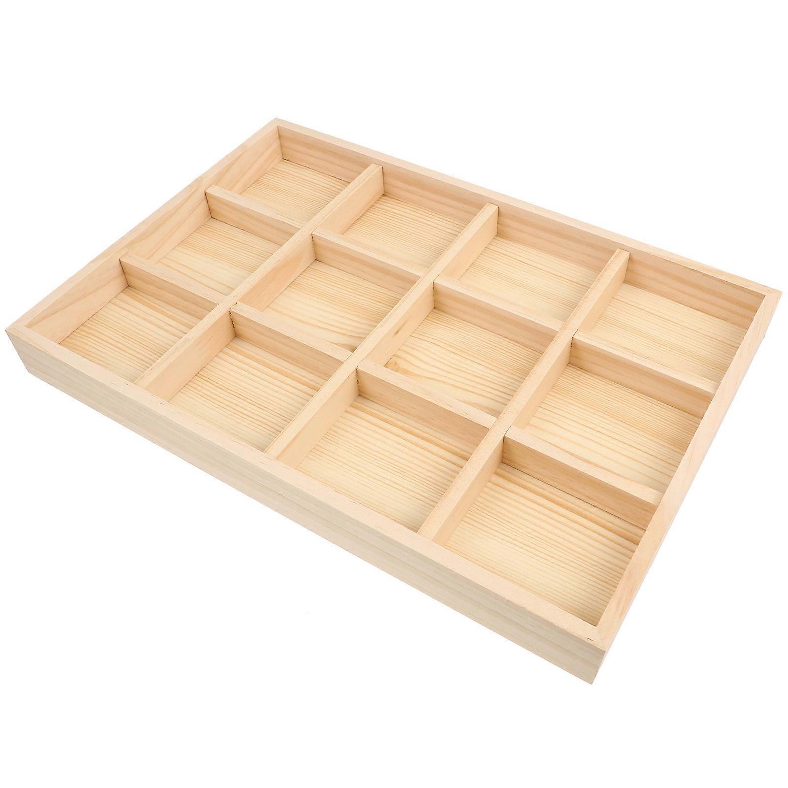 Wooden Retro Trinket Tray 2Pcs Jewelry Organization Dish Storage 35X24X3.5CM Chic and Delicate