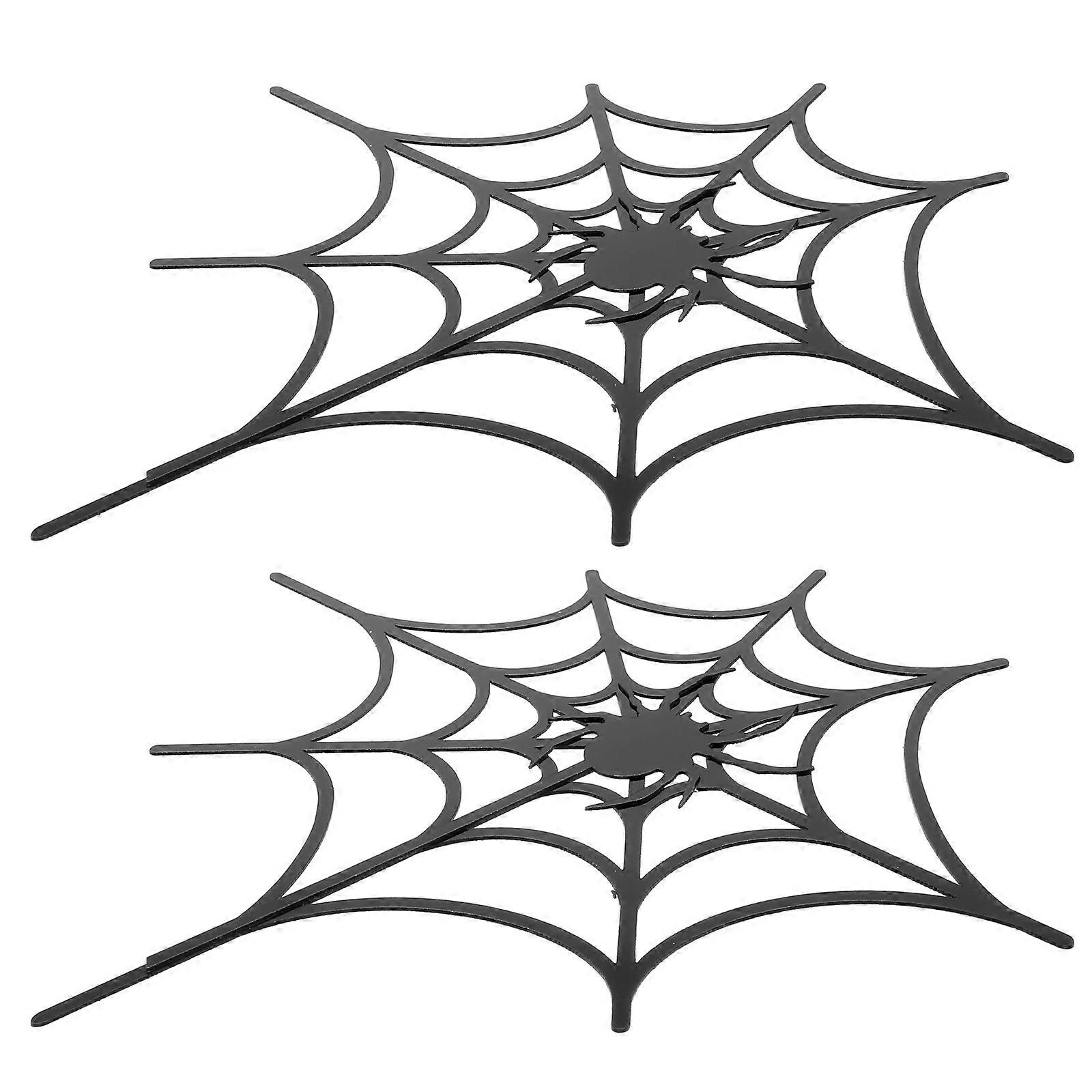 Halloween Wall Sticker Horror Spider Pattern for Home Use 4 Sheets Black